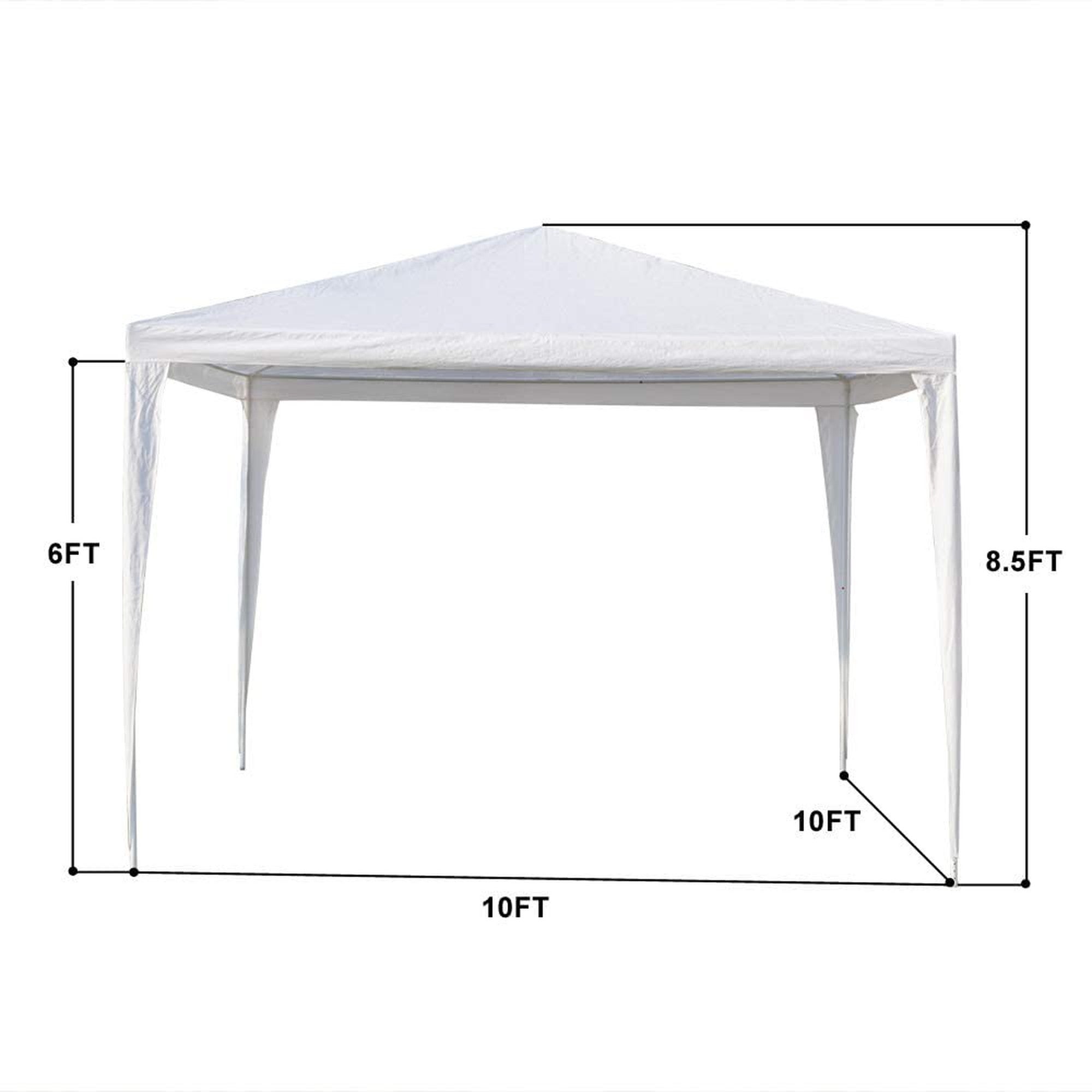 10' X 10 ' Iron PE Cloth Soft-Top Outdoor Patio Party Tent  with 4 Side Walls