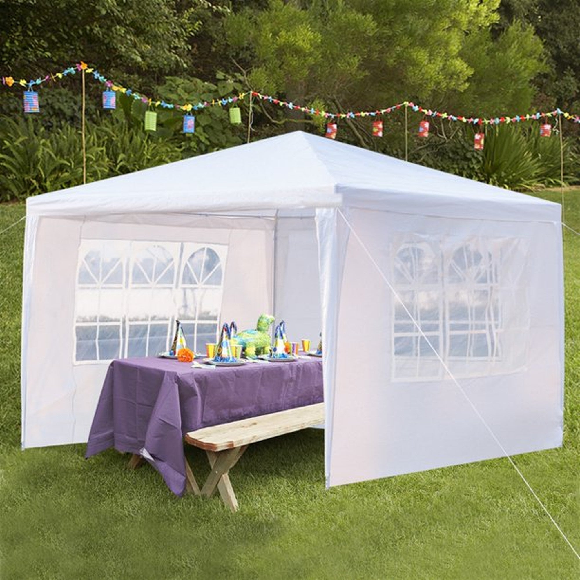 10' X 10 ' Iron PE Cloth Soft-Top Outdoor Patio Party Tent  with 4 Side Walls