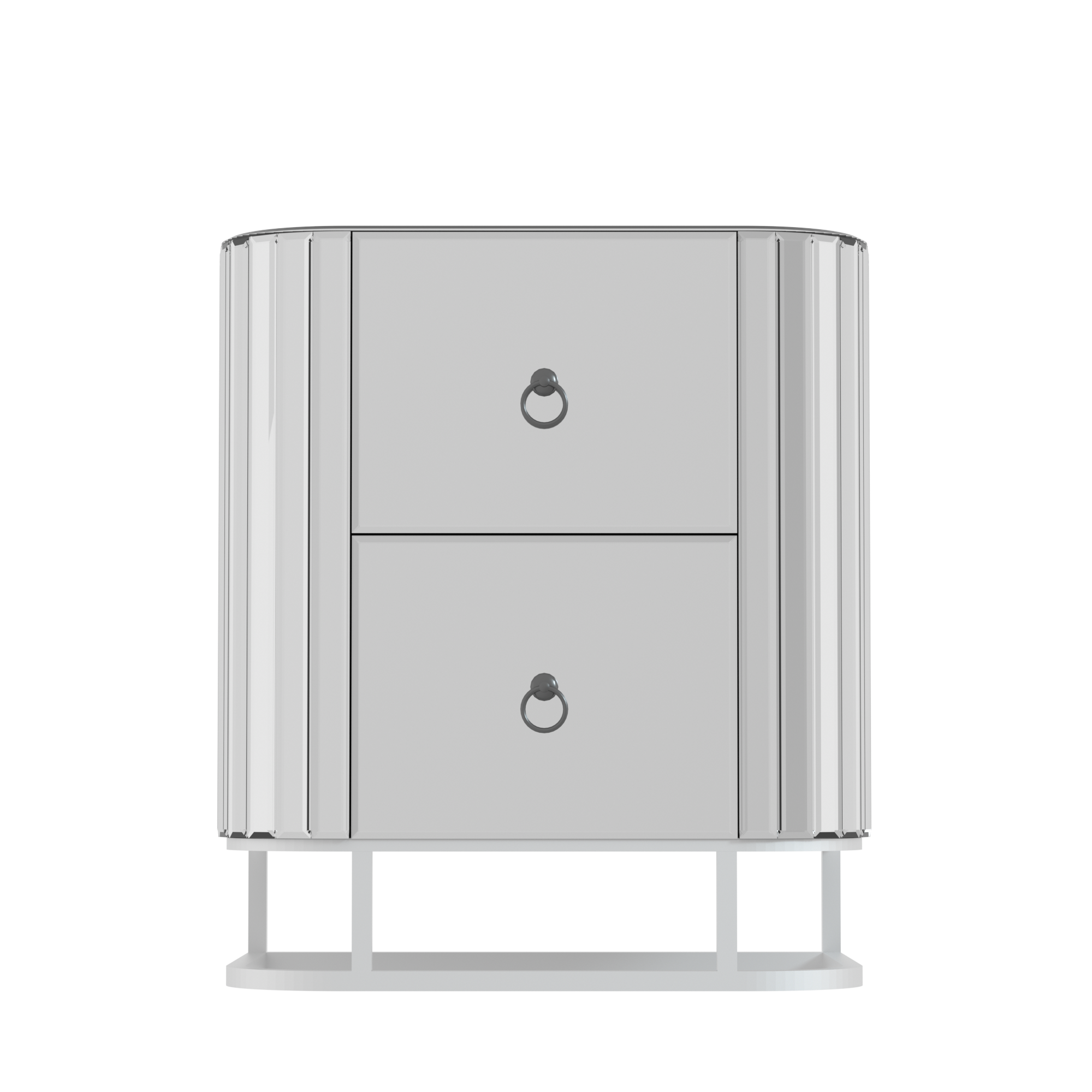 2-Drawer Wood Nightstand with Handle