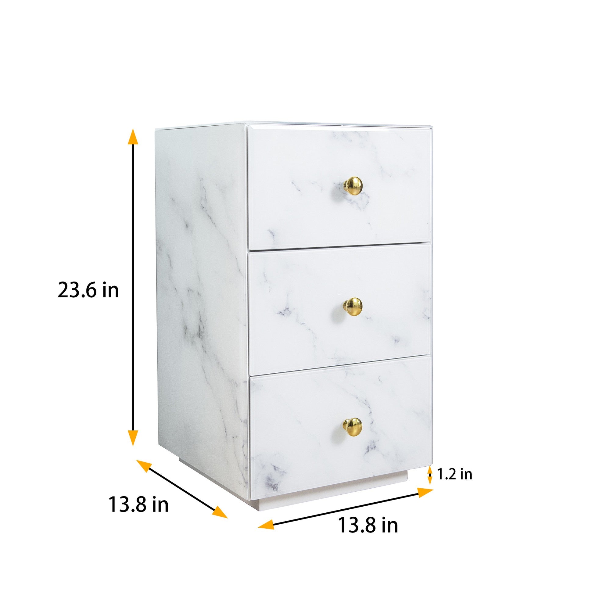 3-Drawer Wood Nightstand with Handle
