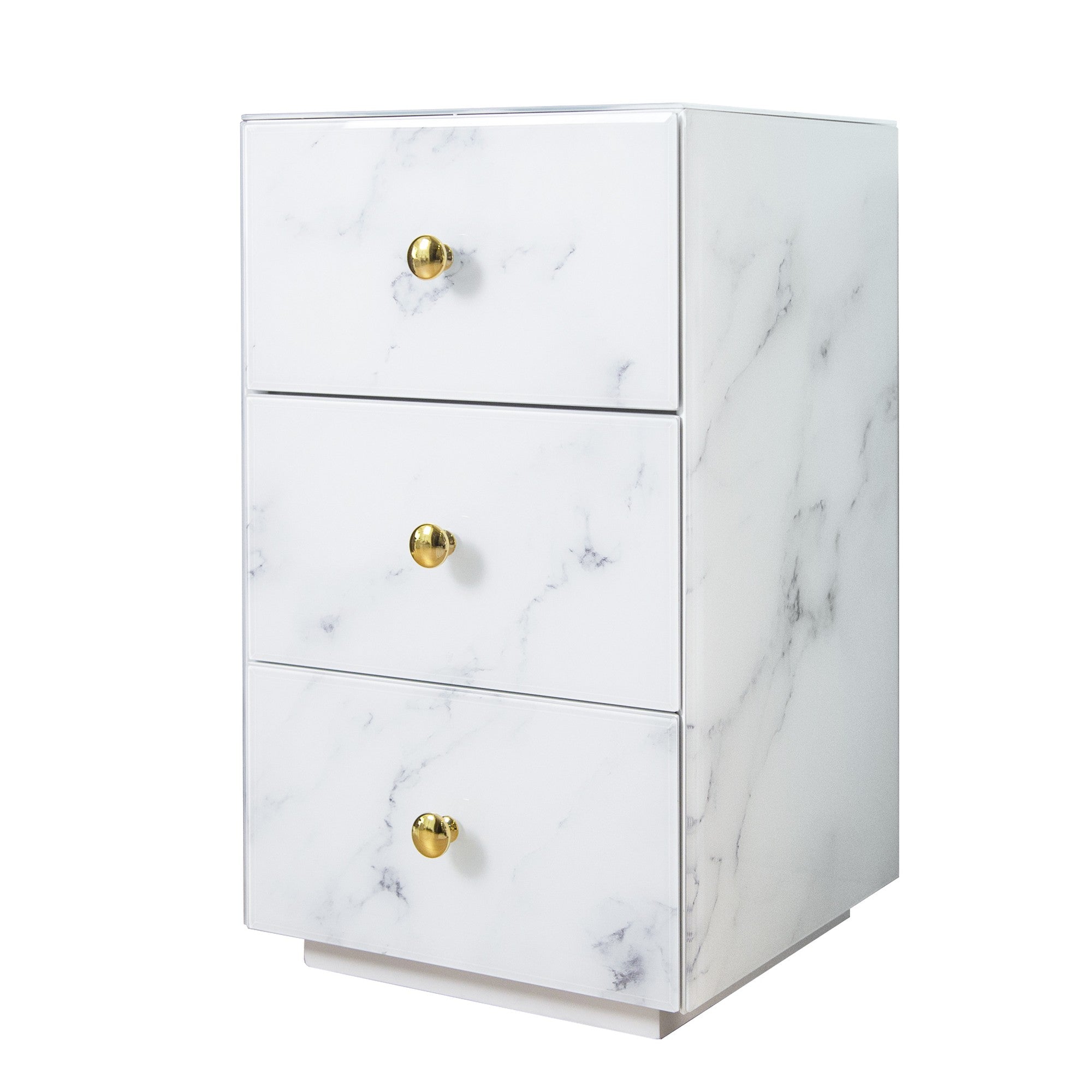 3-Drawer Wood Nightstand with Handle