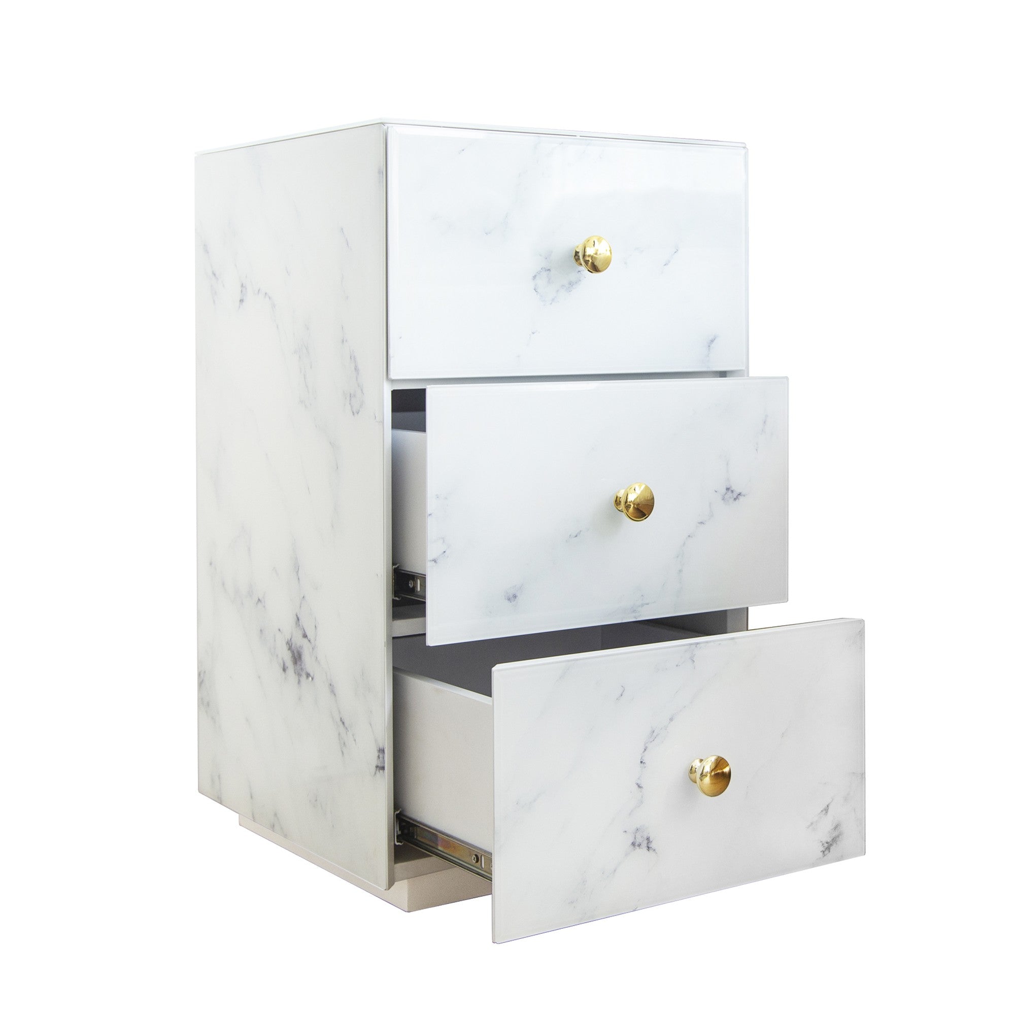 3-Drawer Wood Nightstand with Handle