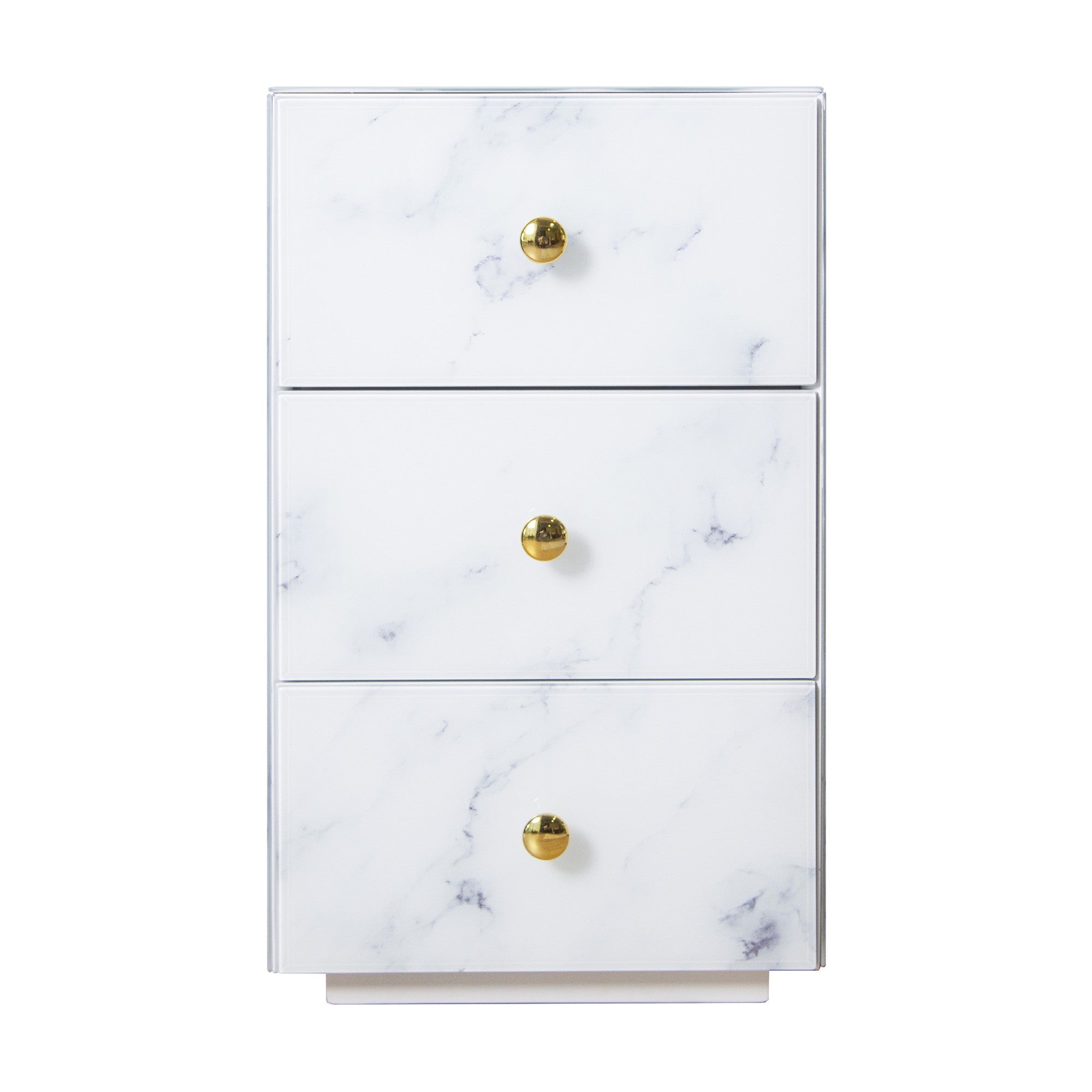 3-Drawer Wood Nightstand with Handle