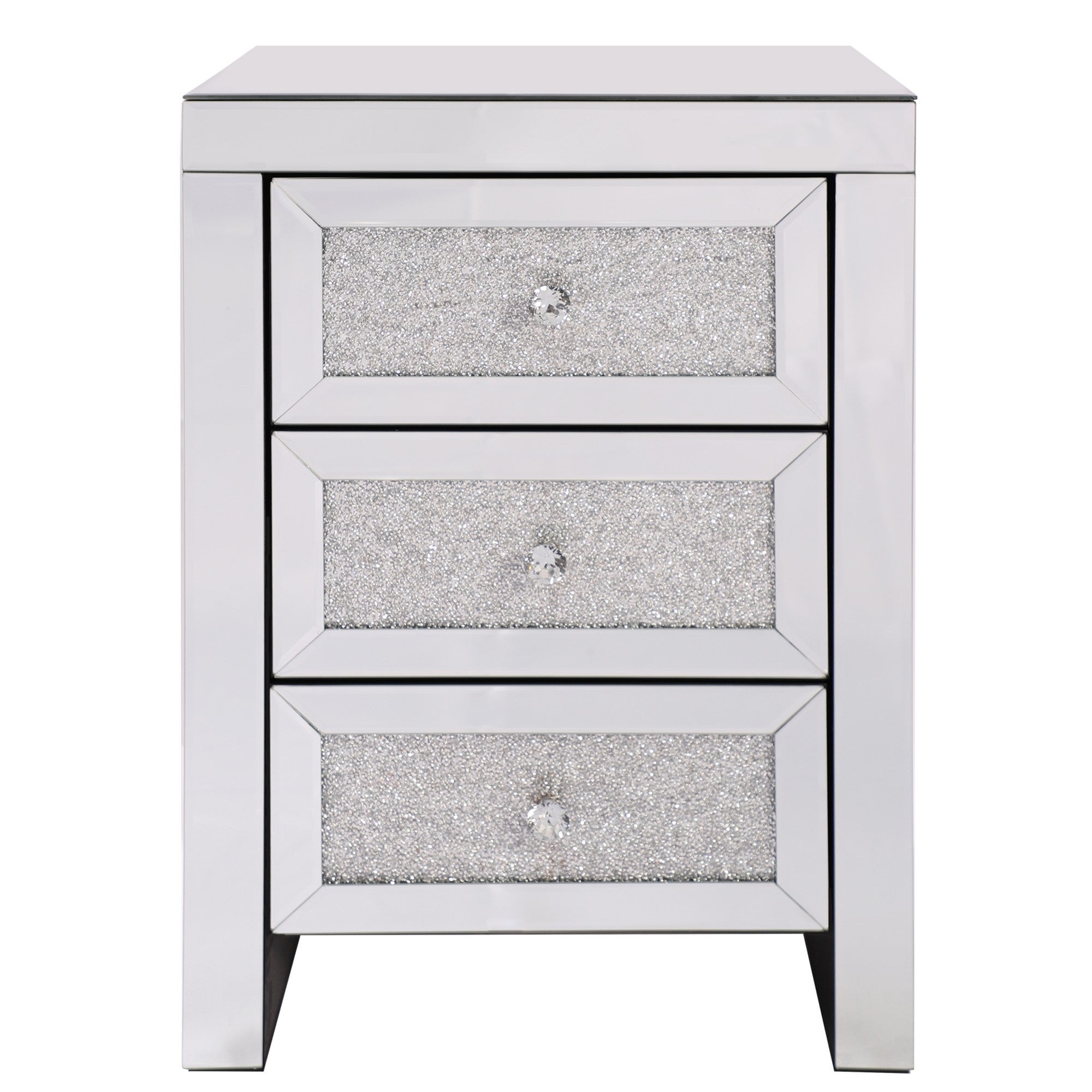 3-Drawer Wood Nightstand with Handle