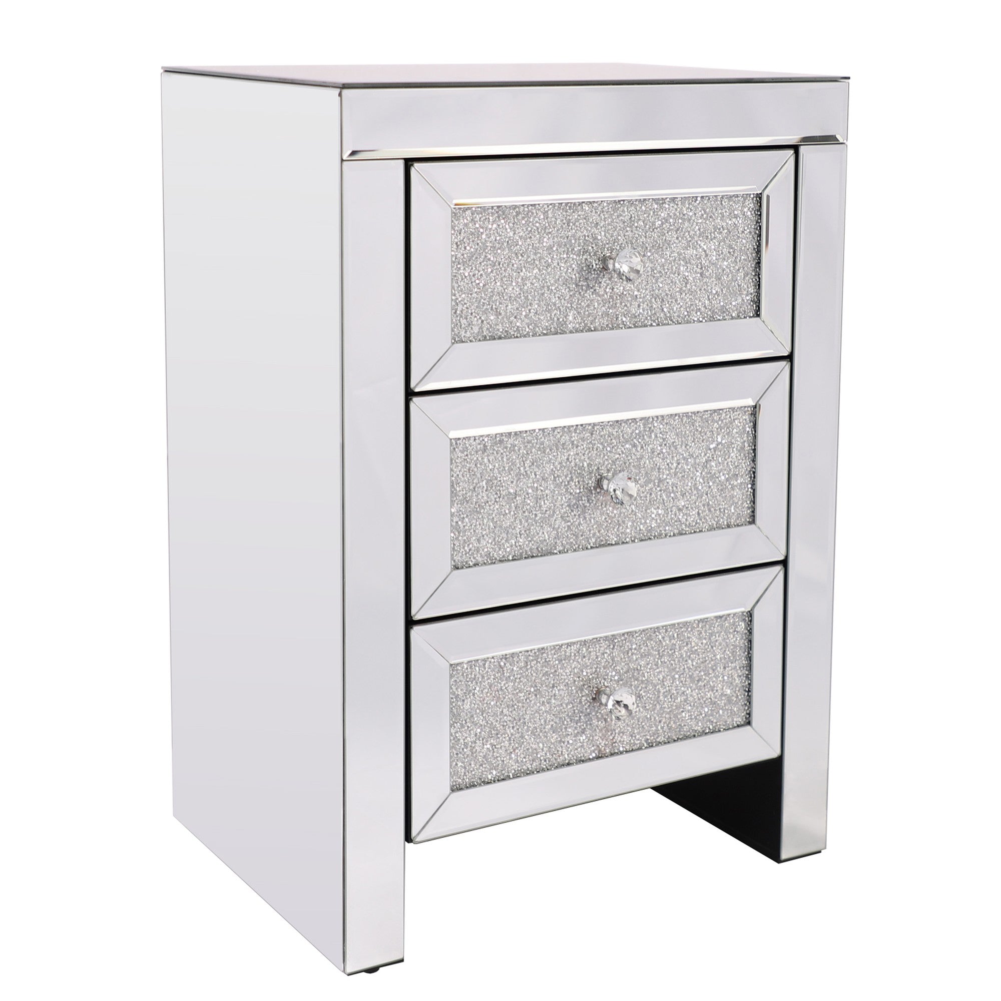 3-Drawer Wood Nightstand with Handle