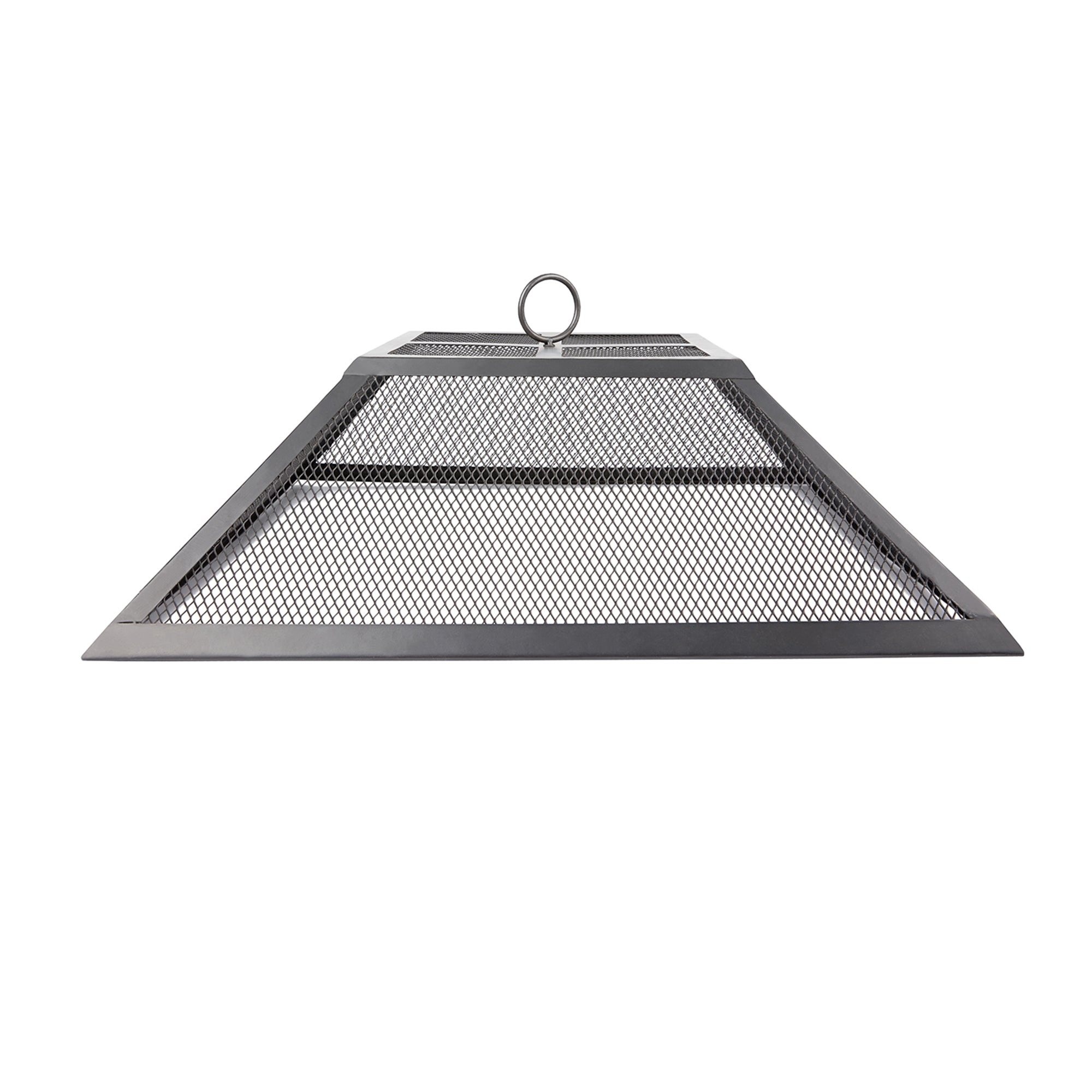 Square Iron Outdoor Fire Pit with Spark Screen