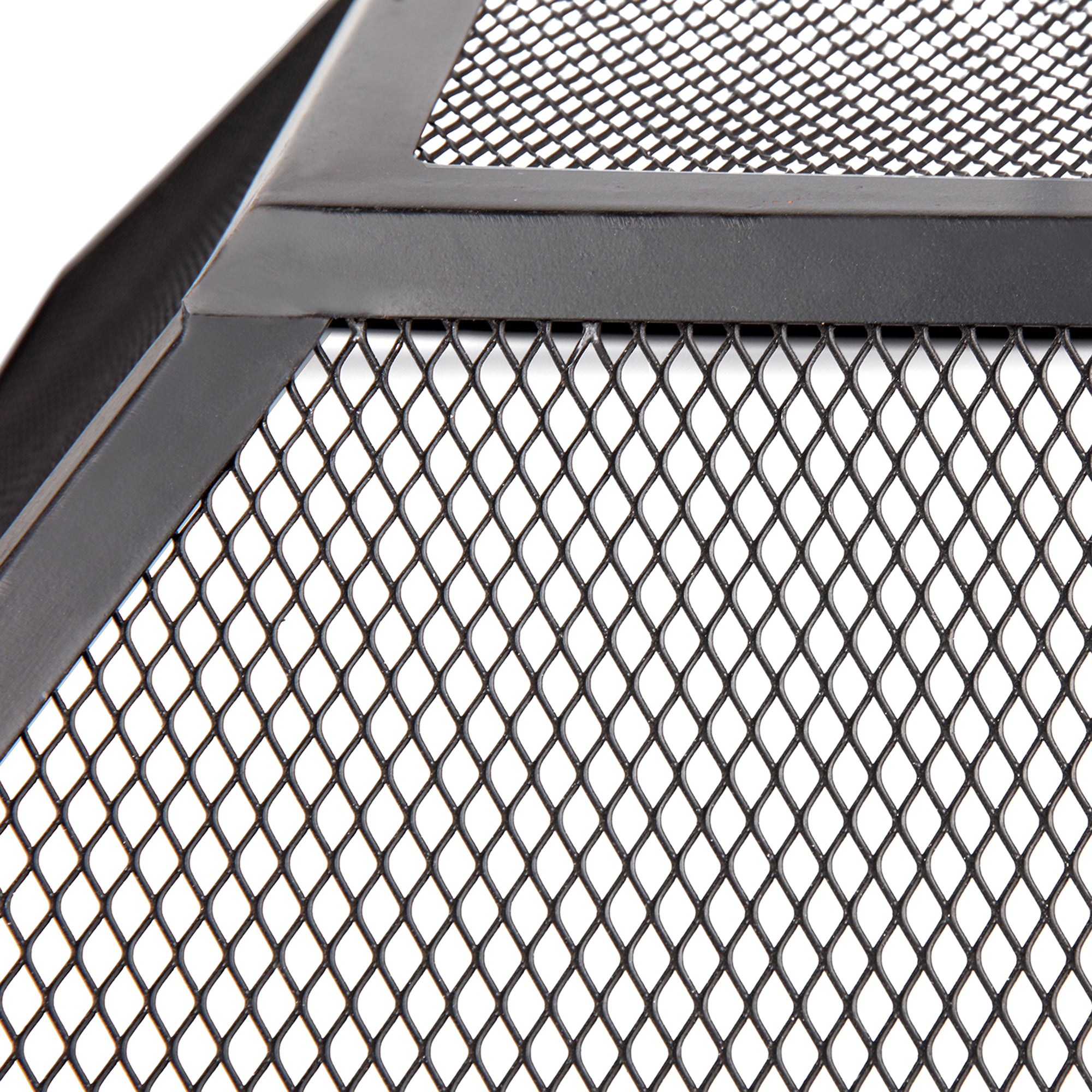 Square Iron Outdoor Fire Pit with Spark Screen