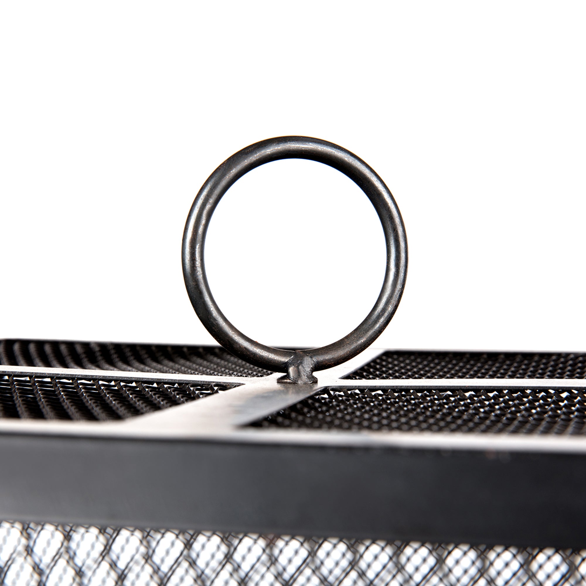 Square Iron Outdoor Fire Pit with Spark Screen