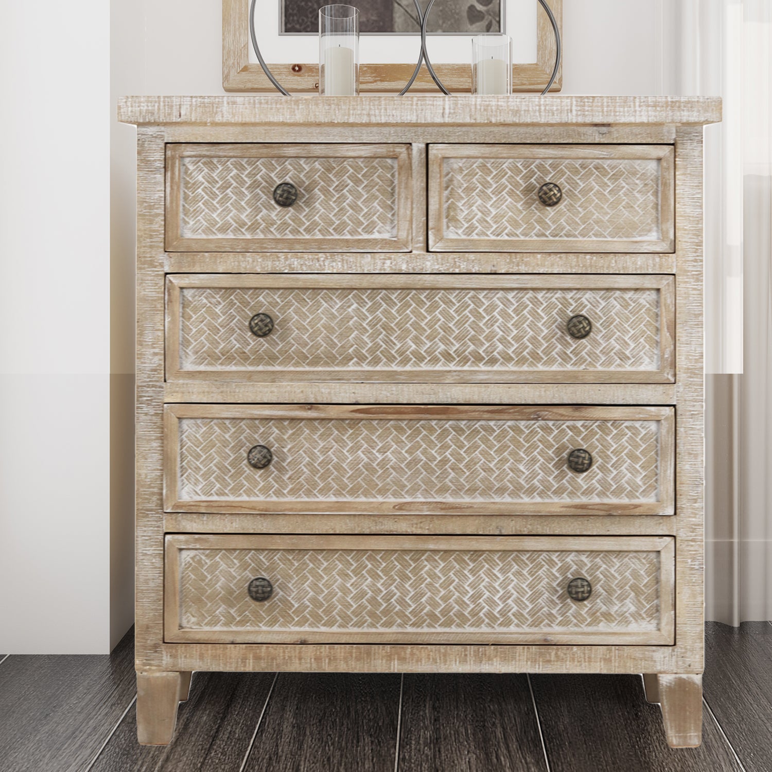 5 Drawer 29.5'' W Solid Wood Chest