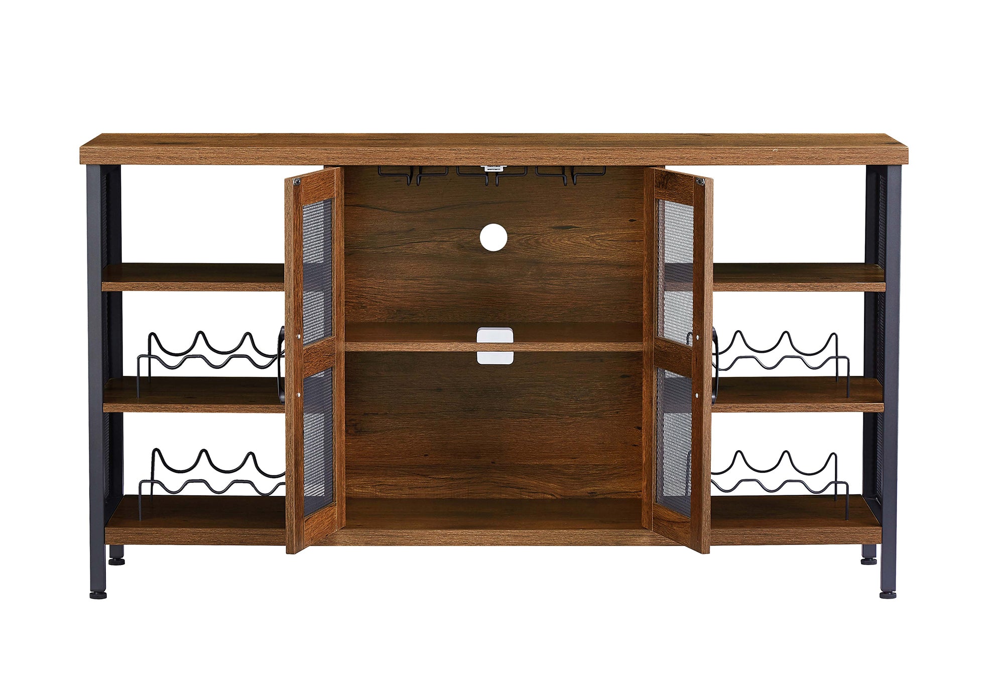 55-inch Buffet Table with Glass Rack and Wine Bottle Rack