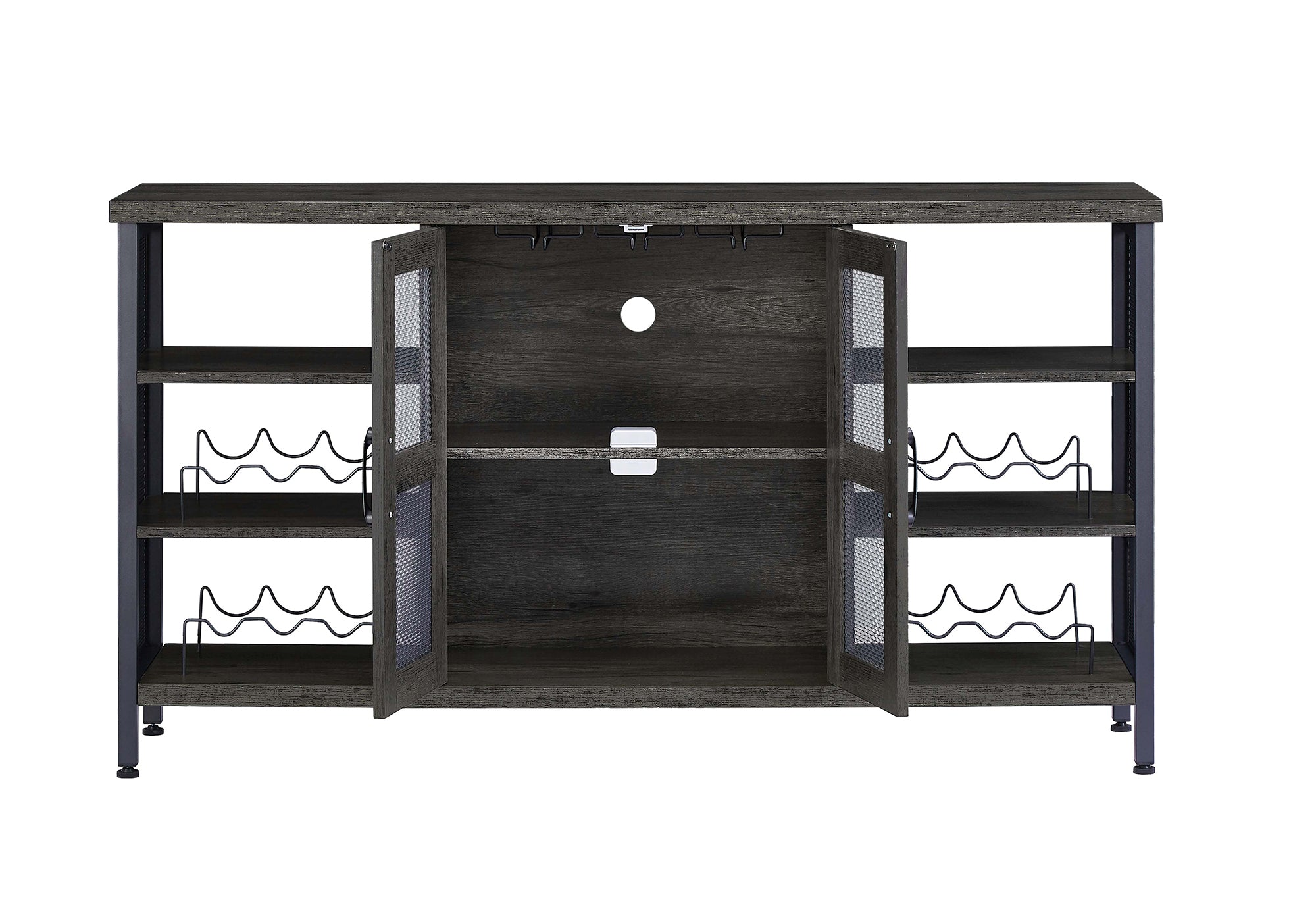 55-inch Buffet Table with Glass Rack and Wine Bottle Rack