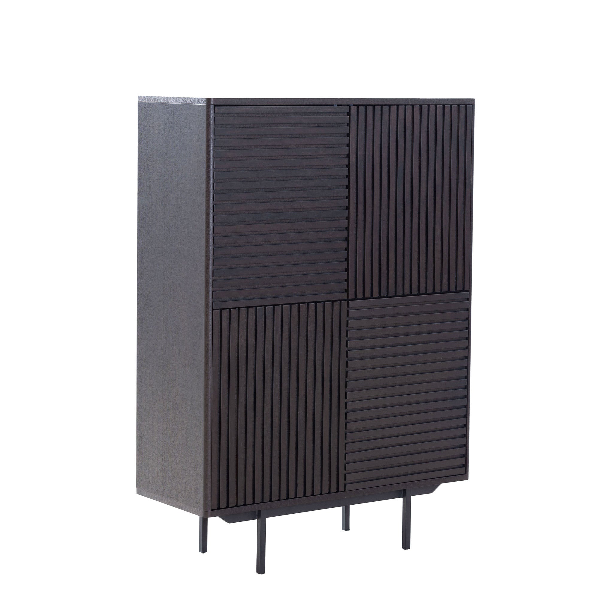 39-inch Wood Sideboard with Interior Shelves