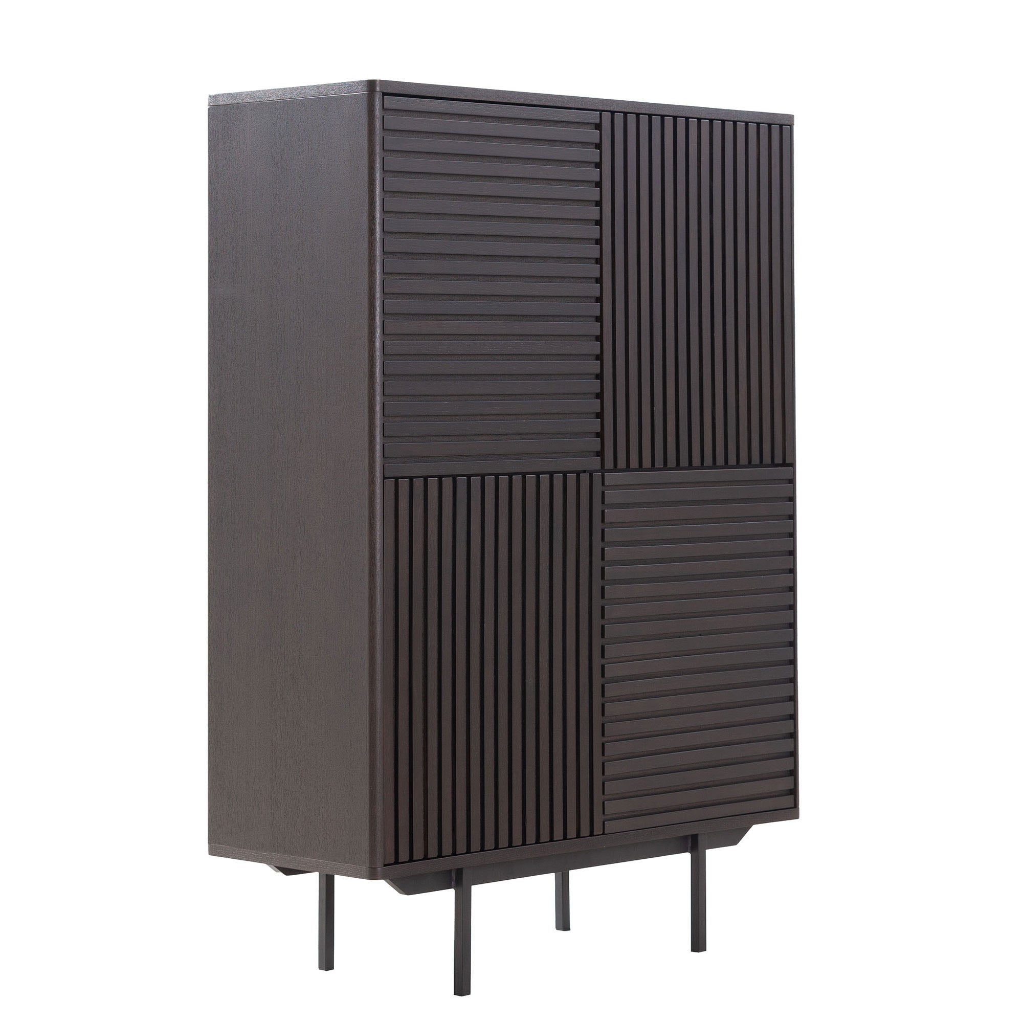 39-inch Wood Sideboard with Interior Shelves