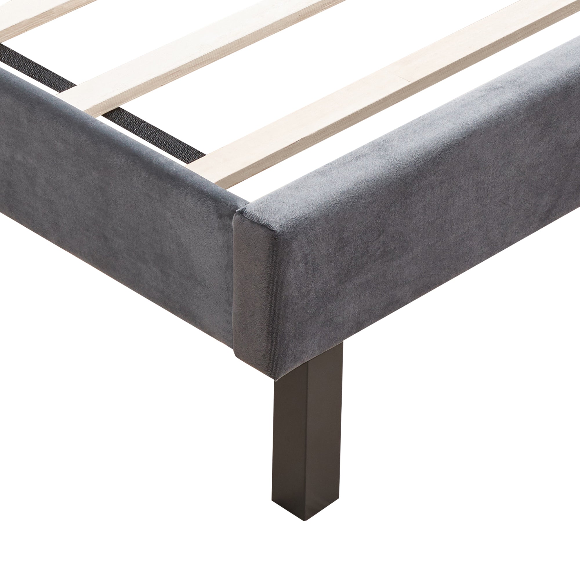 Queen Upholstered Frame Platform Bed with Tufted Headboard