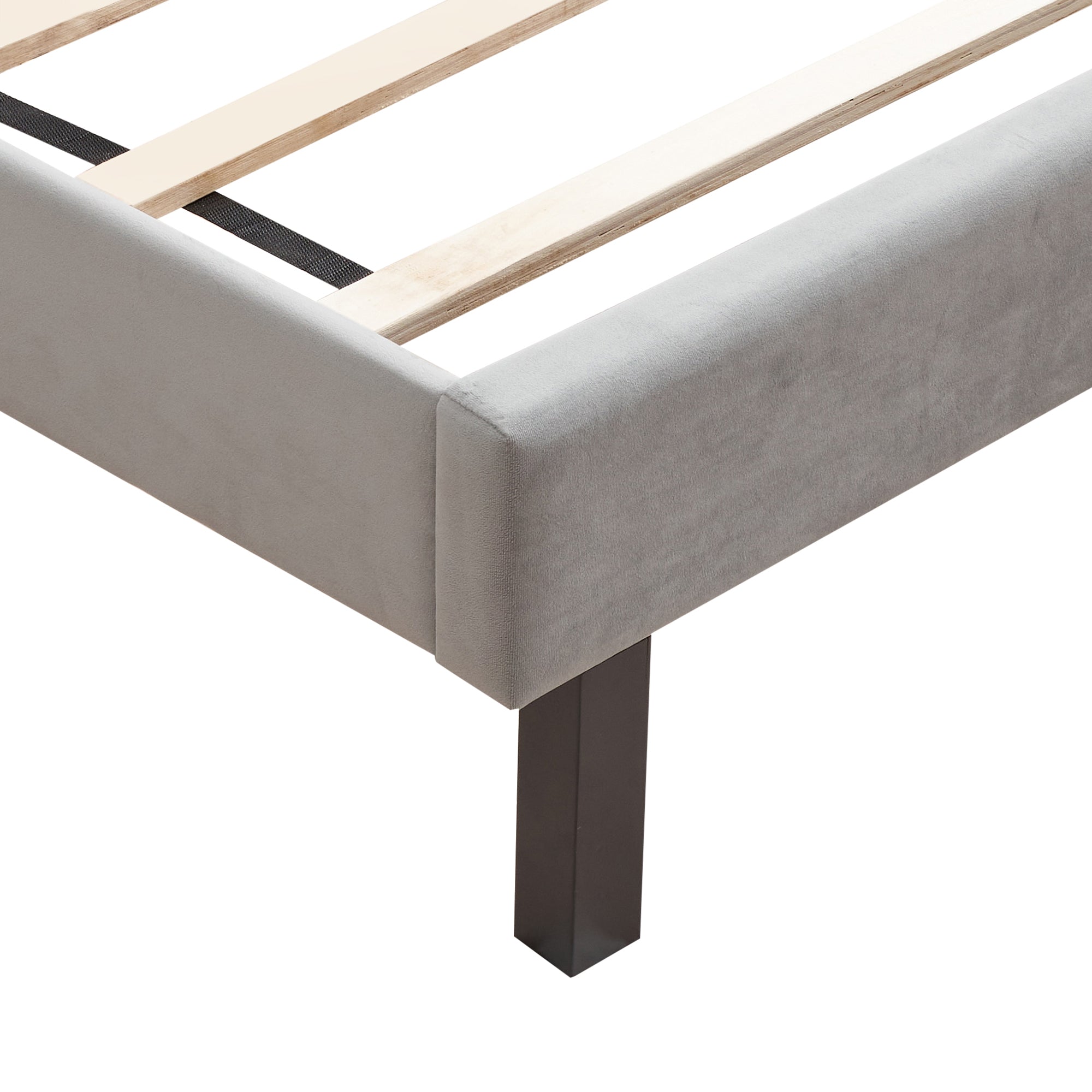 Queen Upholstered Frame Platform Bed with Tufted Headboard