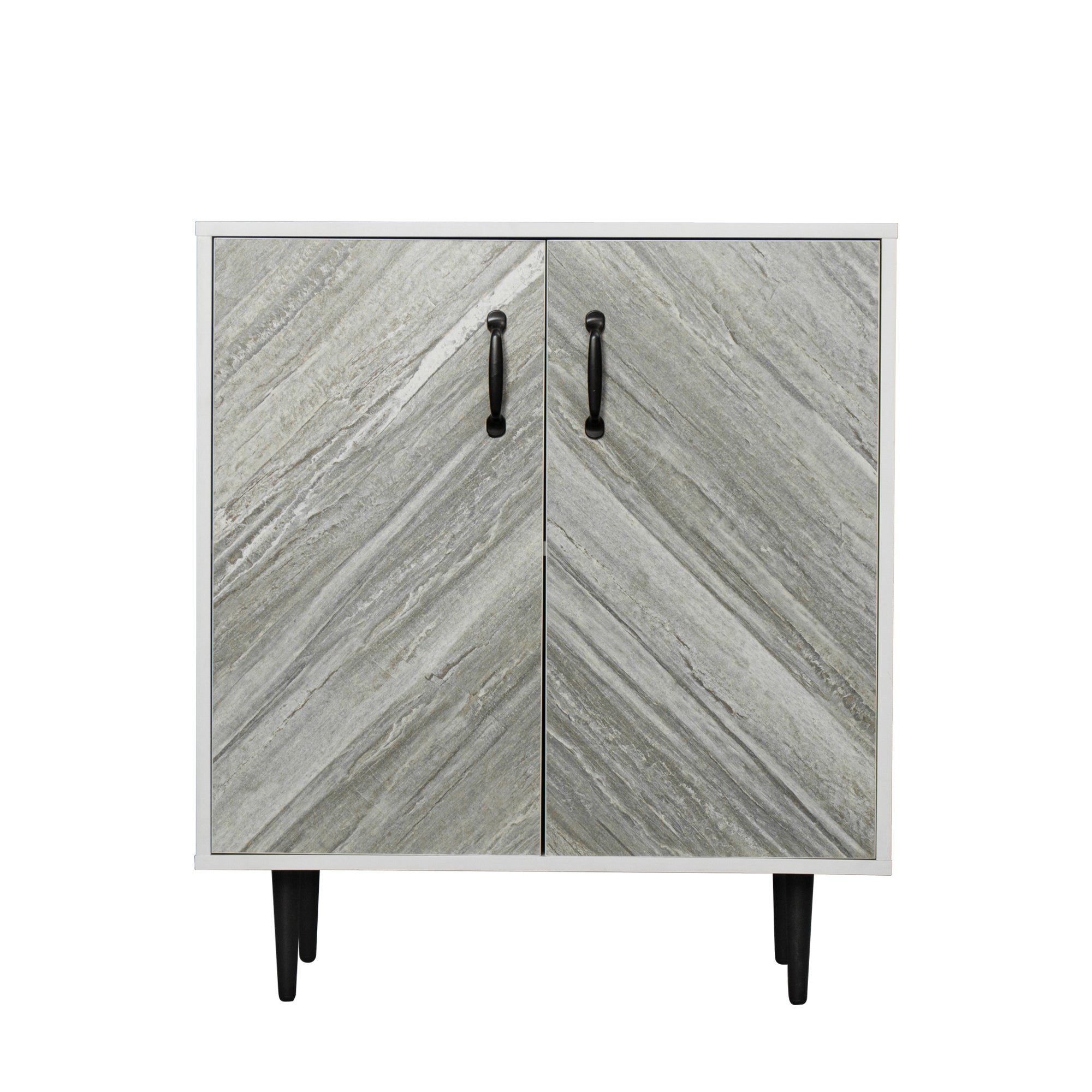 Wood Double Door Accent Cabinet with Interior Shelves