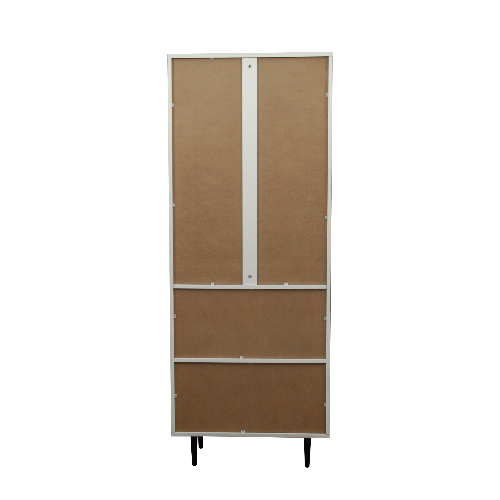 Wood Double Door Texture Accent Cabinet with Exterior Shelves