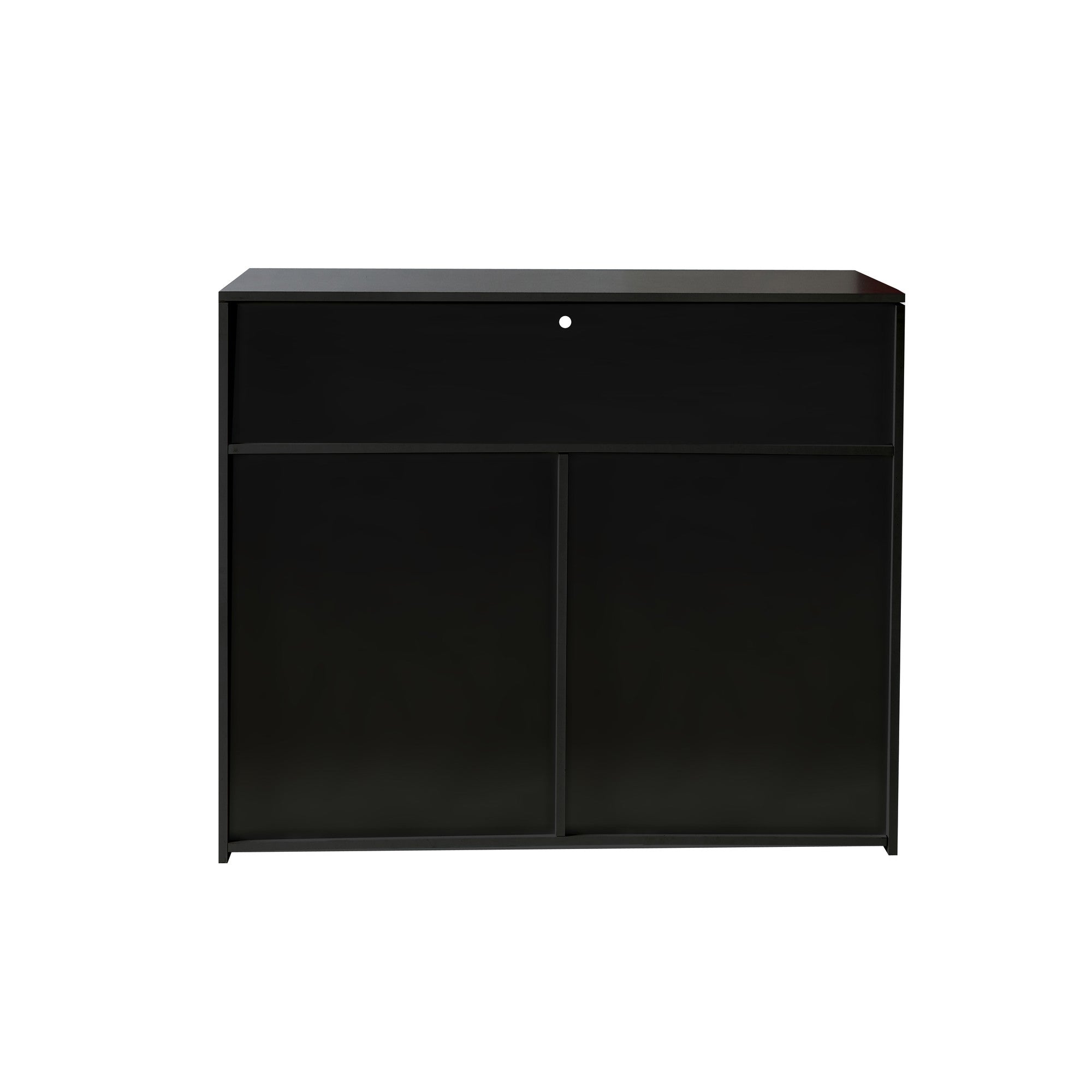 Wood Double Door Storage Accent Cabinet with LED Light