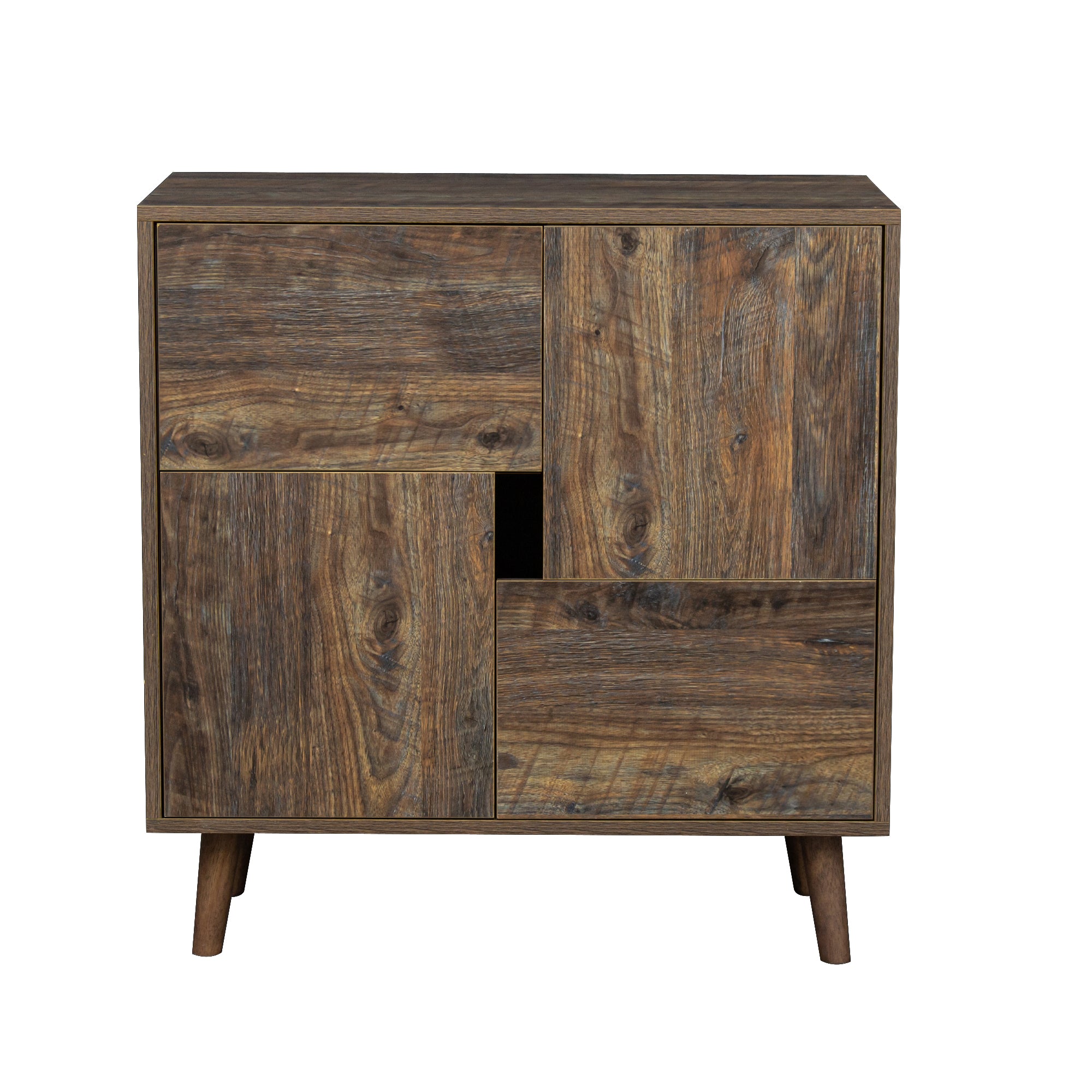 Wood Double Door Accent Cabinet with Four Storage Spaces