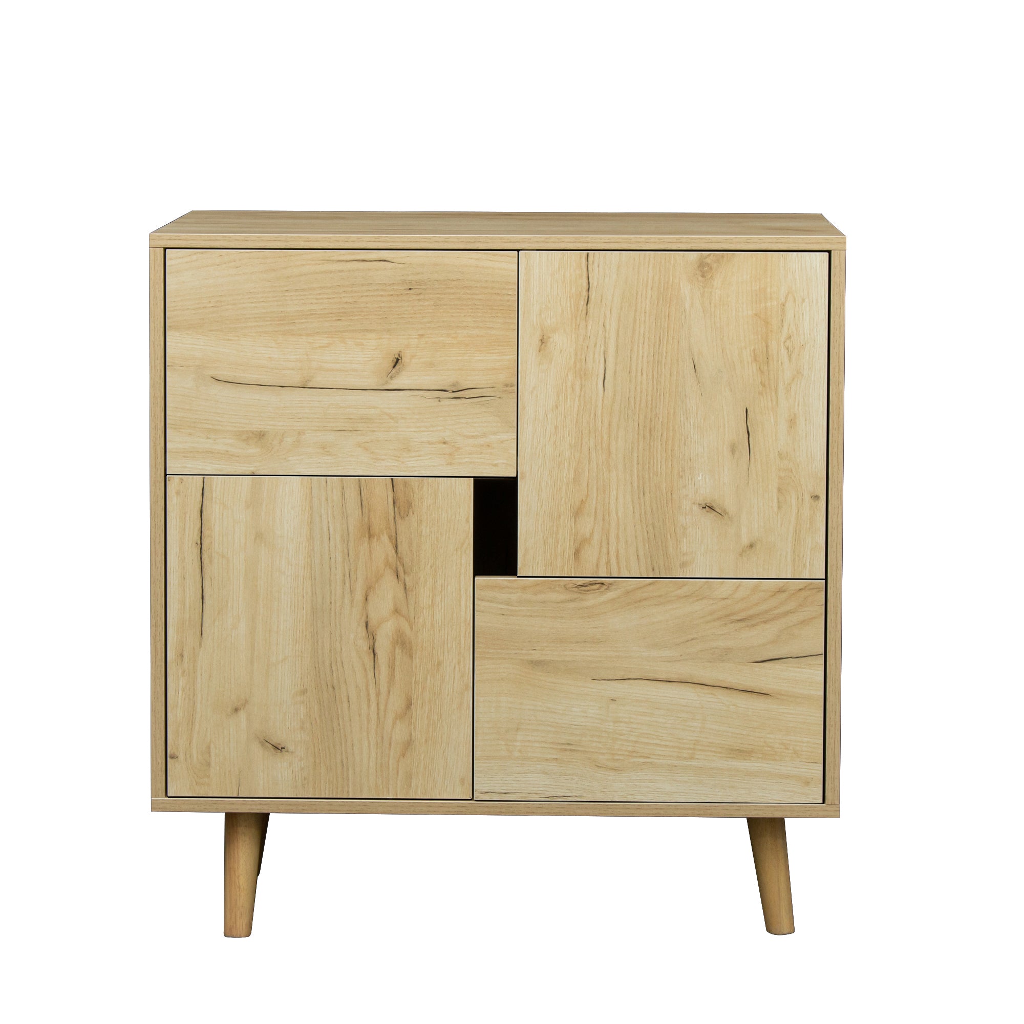 Wood Double Door Accent Cabinet with Four Storage Spaces