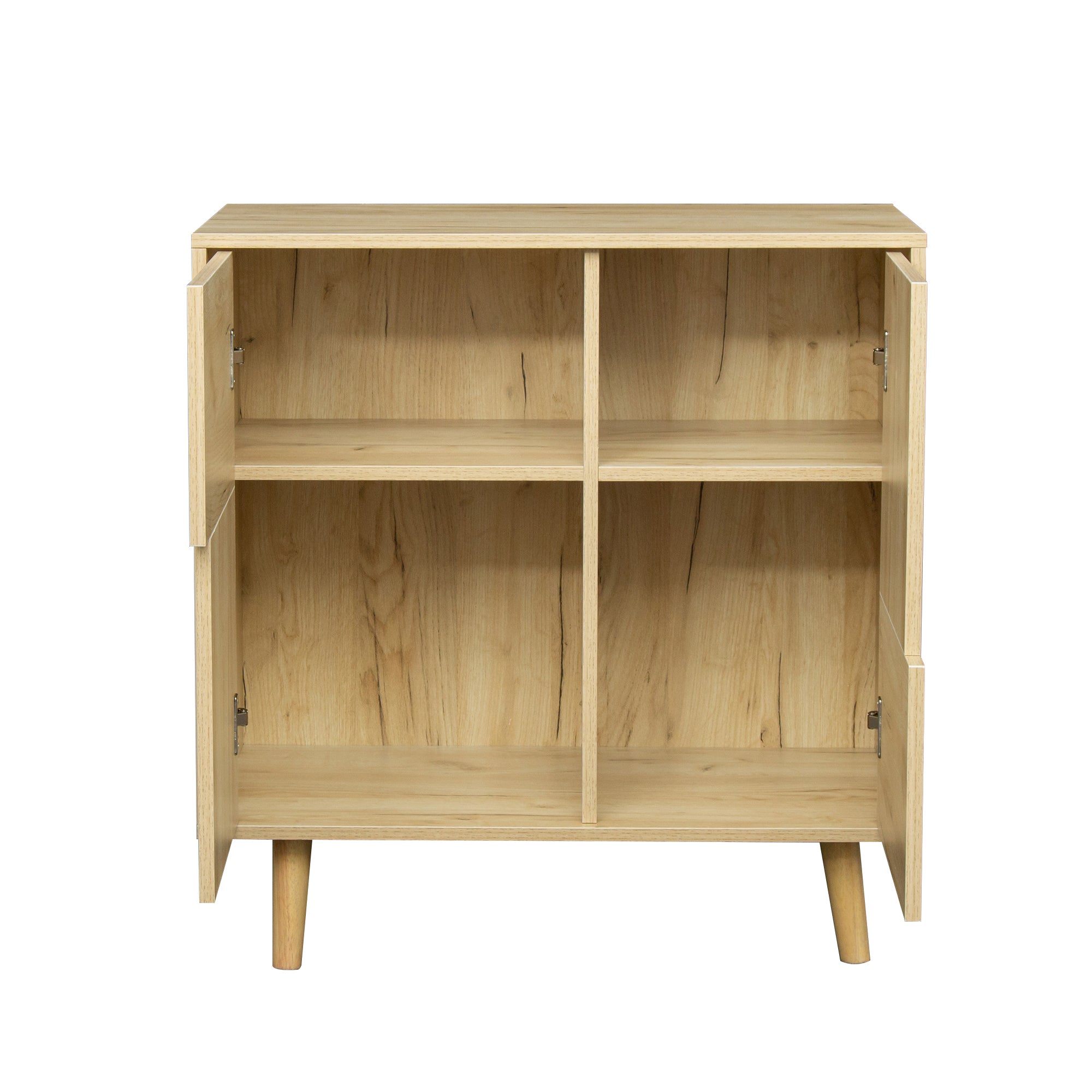 Wood Double Door Accent Cabinet with Four Storage Spaces