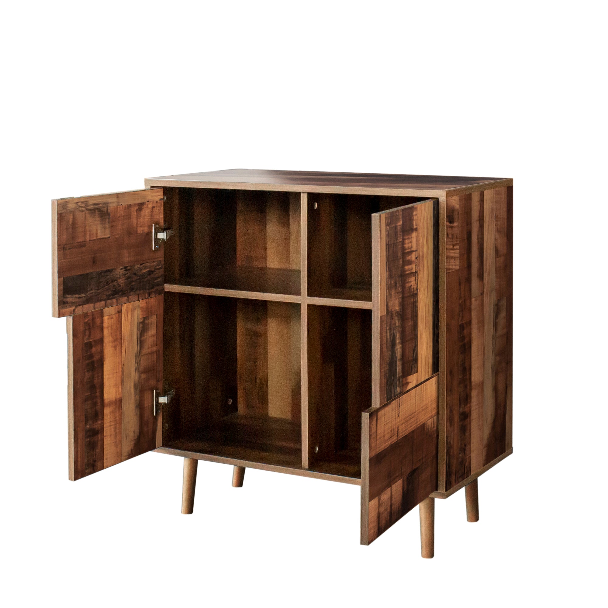31" Tall Wood 2-door Accent Cabinet with 4 storage spaces