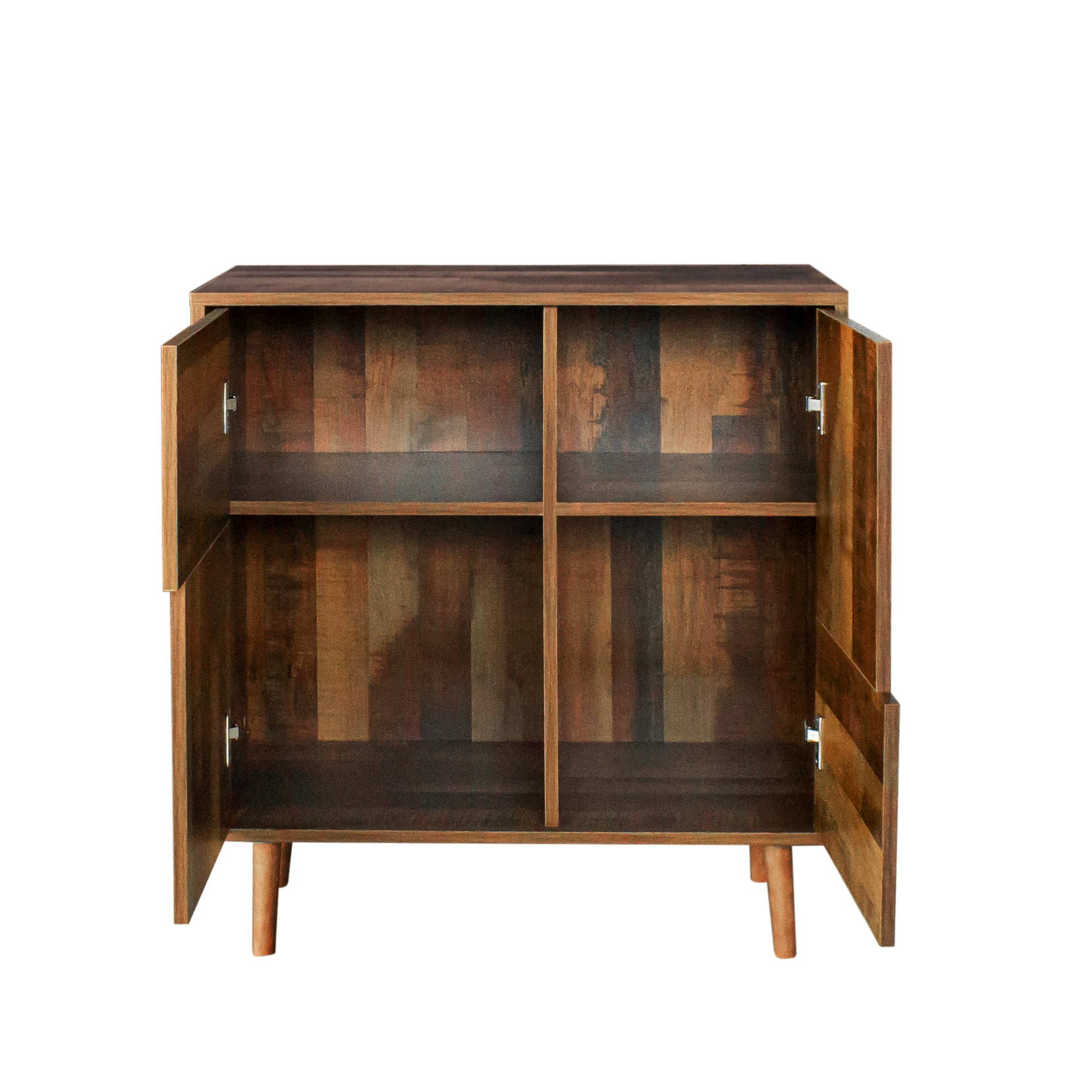 31" Tall Wood 2-door Accent Cabinet with 4 storage spaces