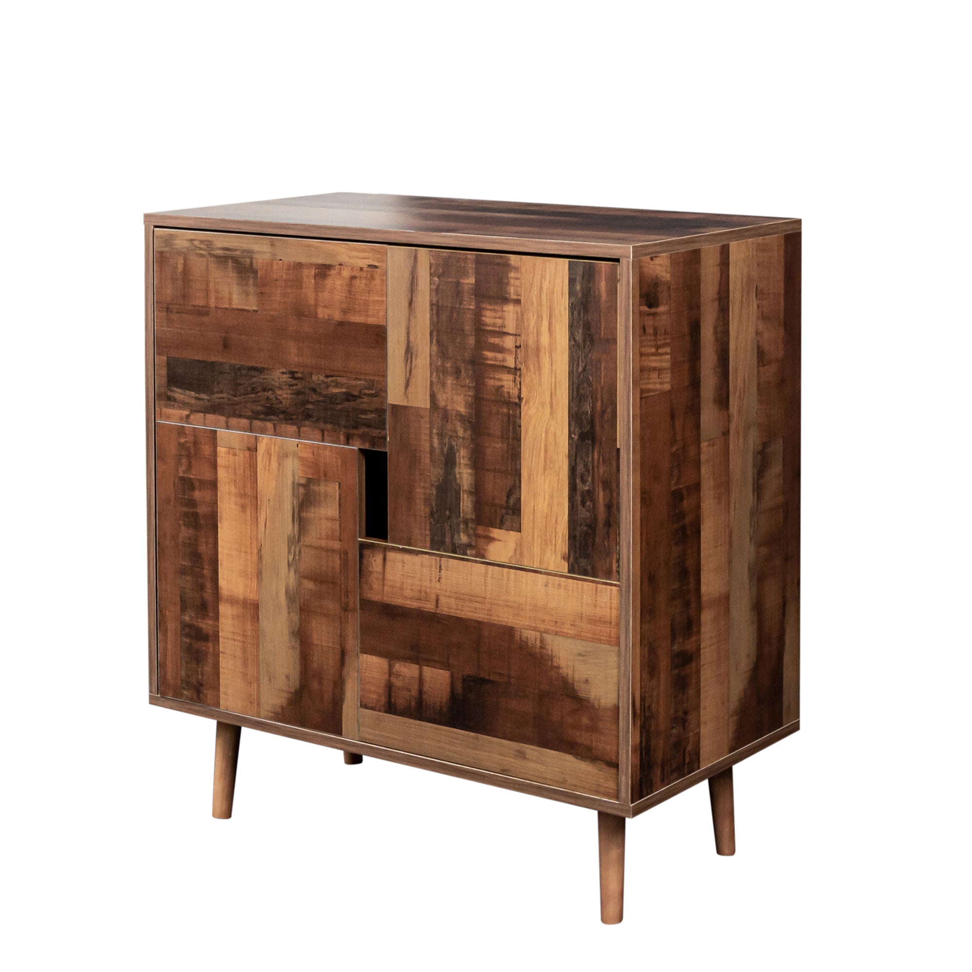 31" Tall Wood 2-door Accent Cabinet with 4 storage spaces