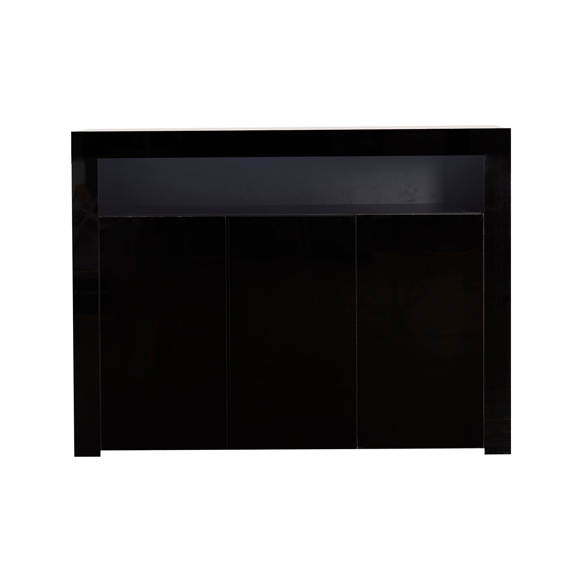 38" Tall Wood 3-door Storage Cabinet with LED Light
