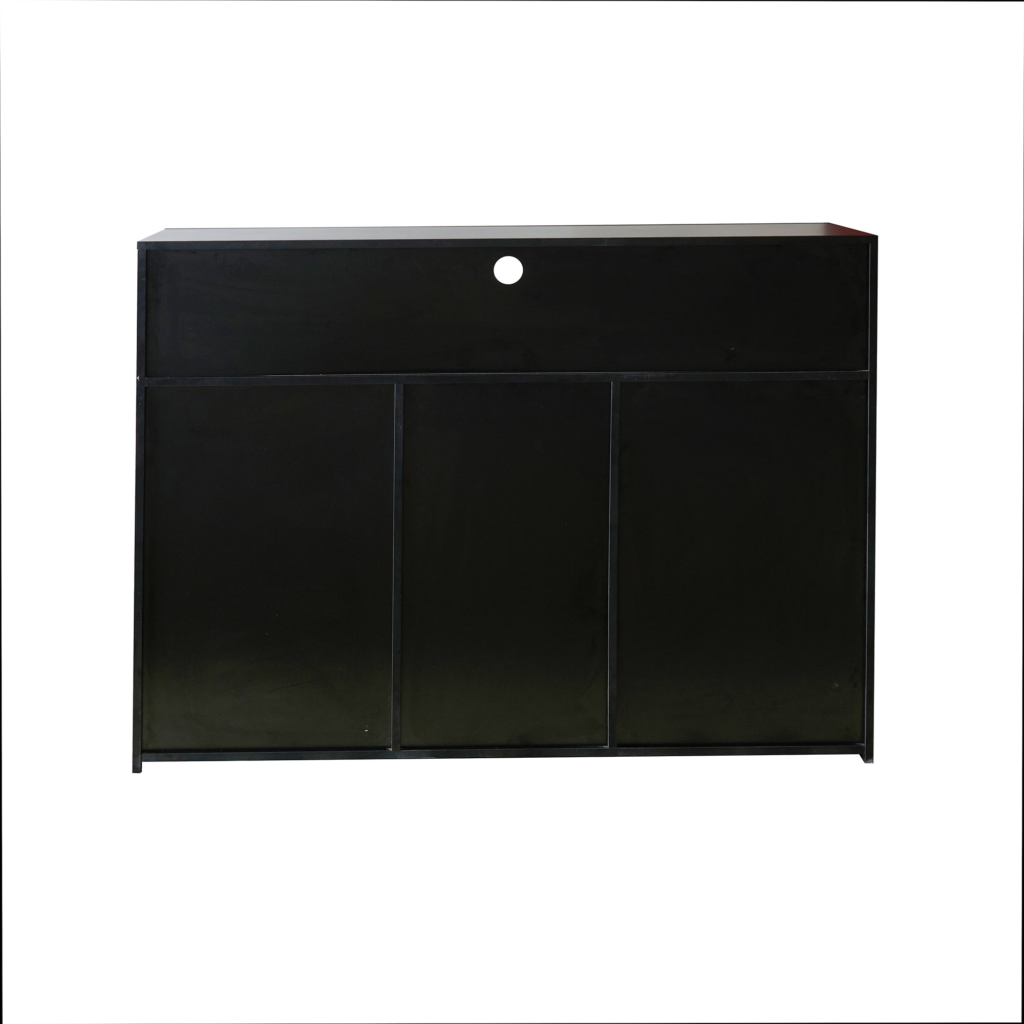 38" Tall Wood 3-door Storage Cabinet with LED Light