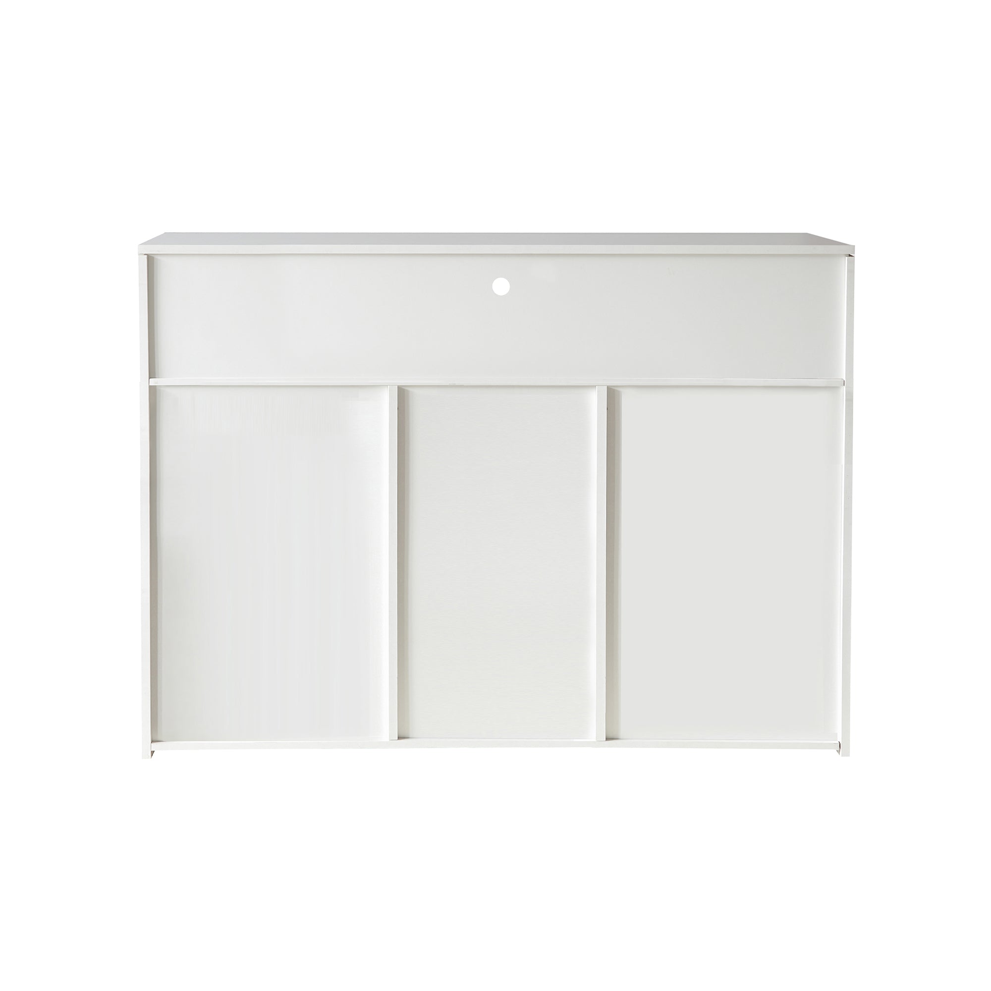 38" Tall Wood 3-door Storage Cabinet with LED Light