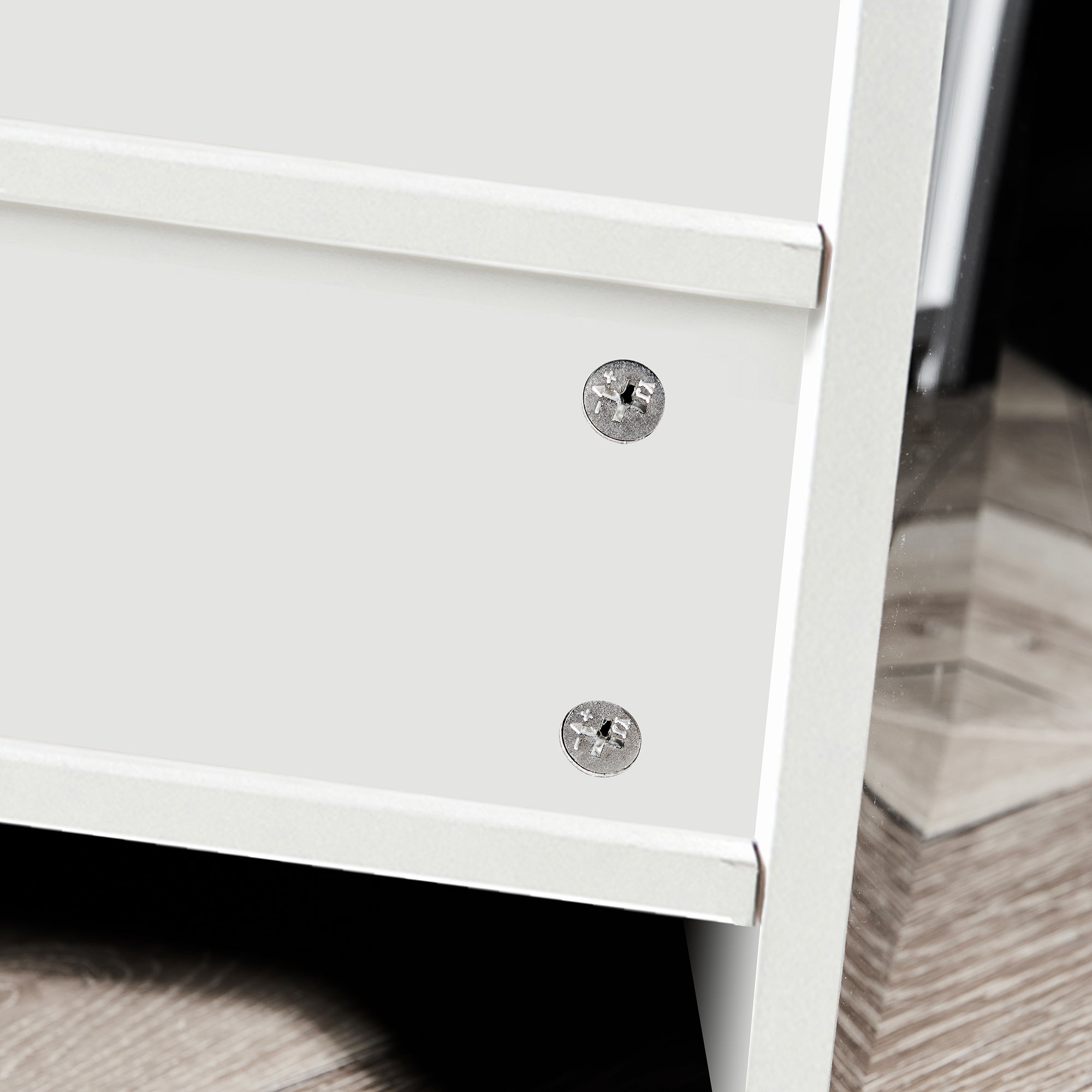 38" Tall Wood 3-door Storage Cabinet with LED Light