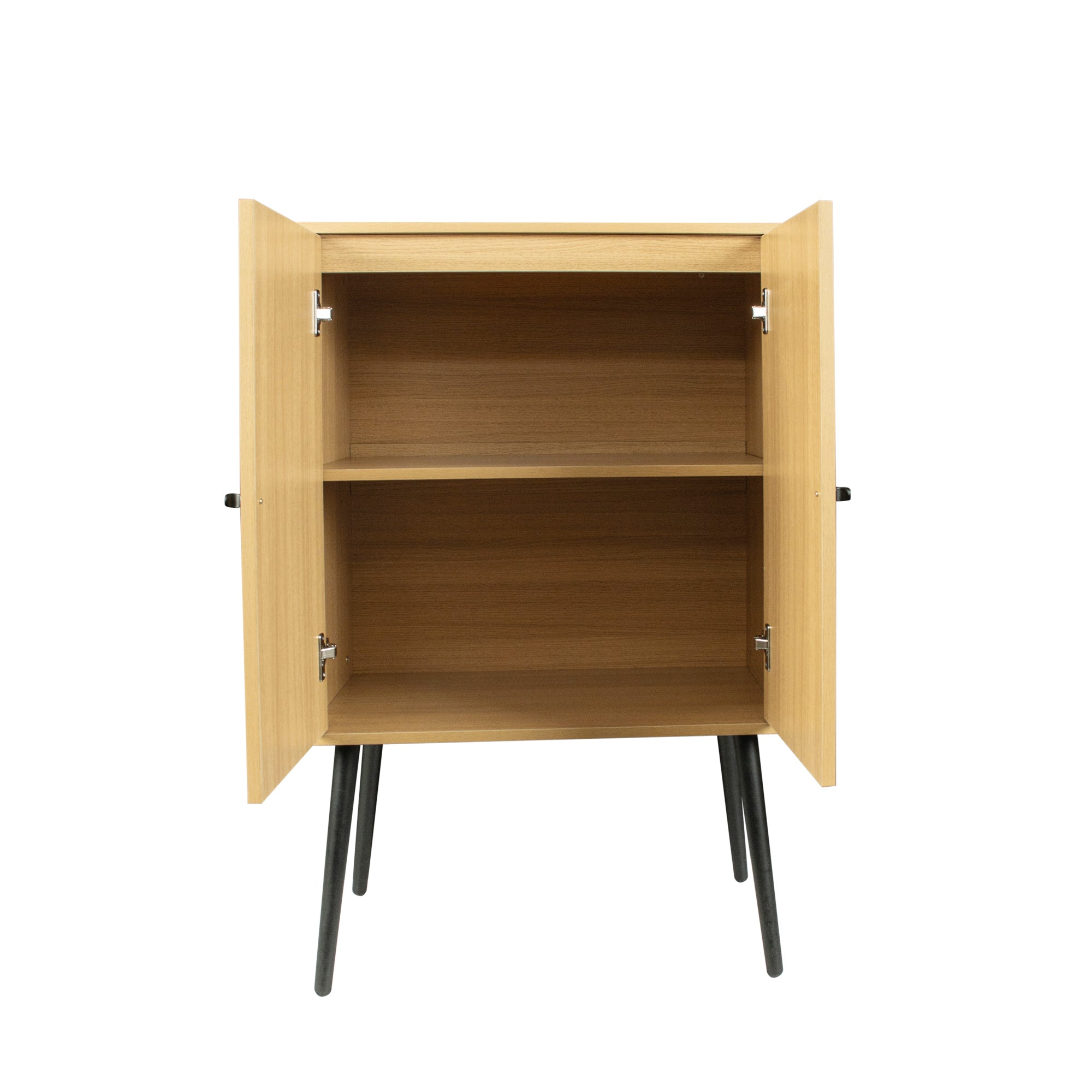 41" Tall Wood 2-door Accent Cabinet with Rattan Element