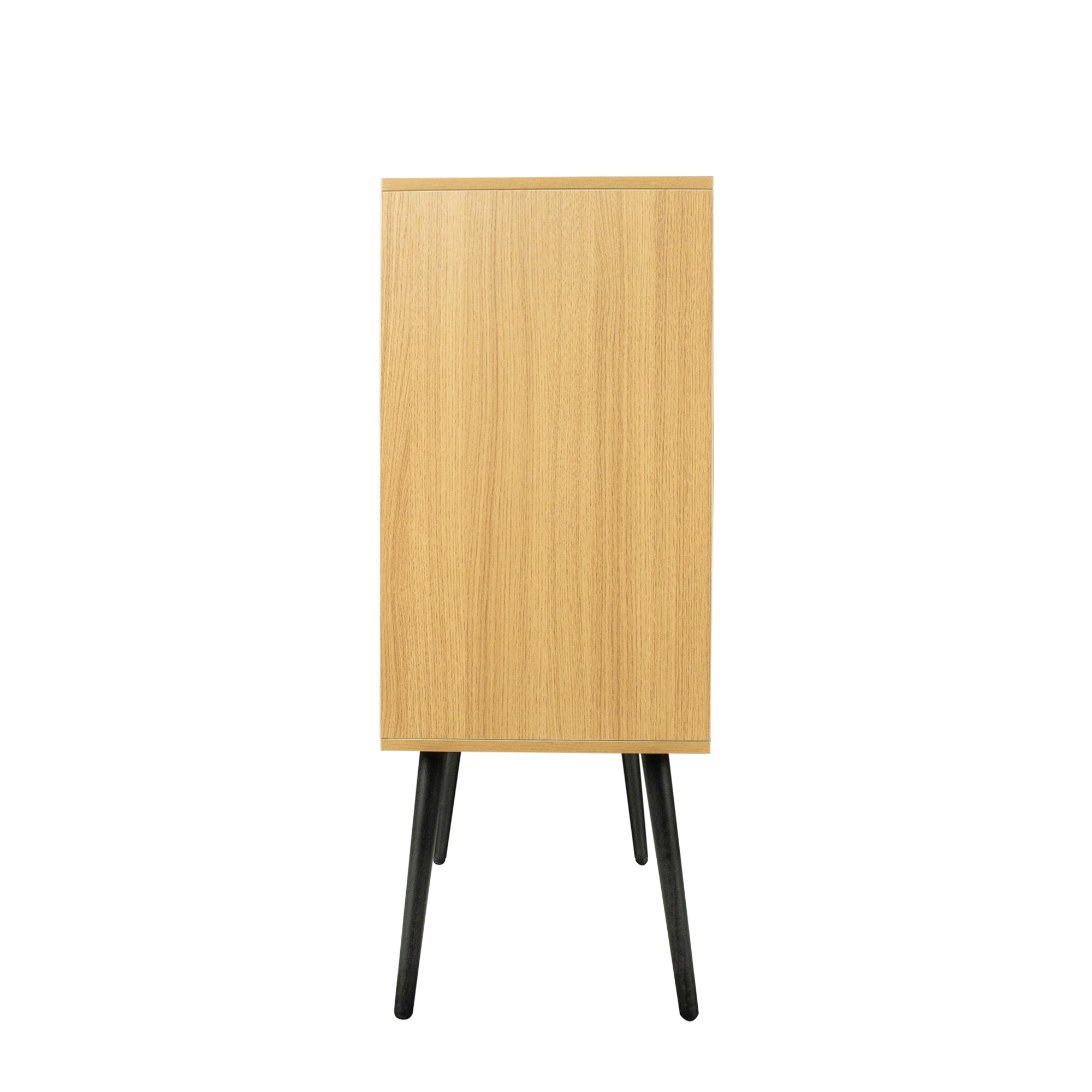 41" Tall Wood 2-door Accent Cabinet with Rattan Element