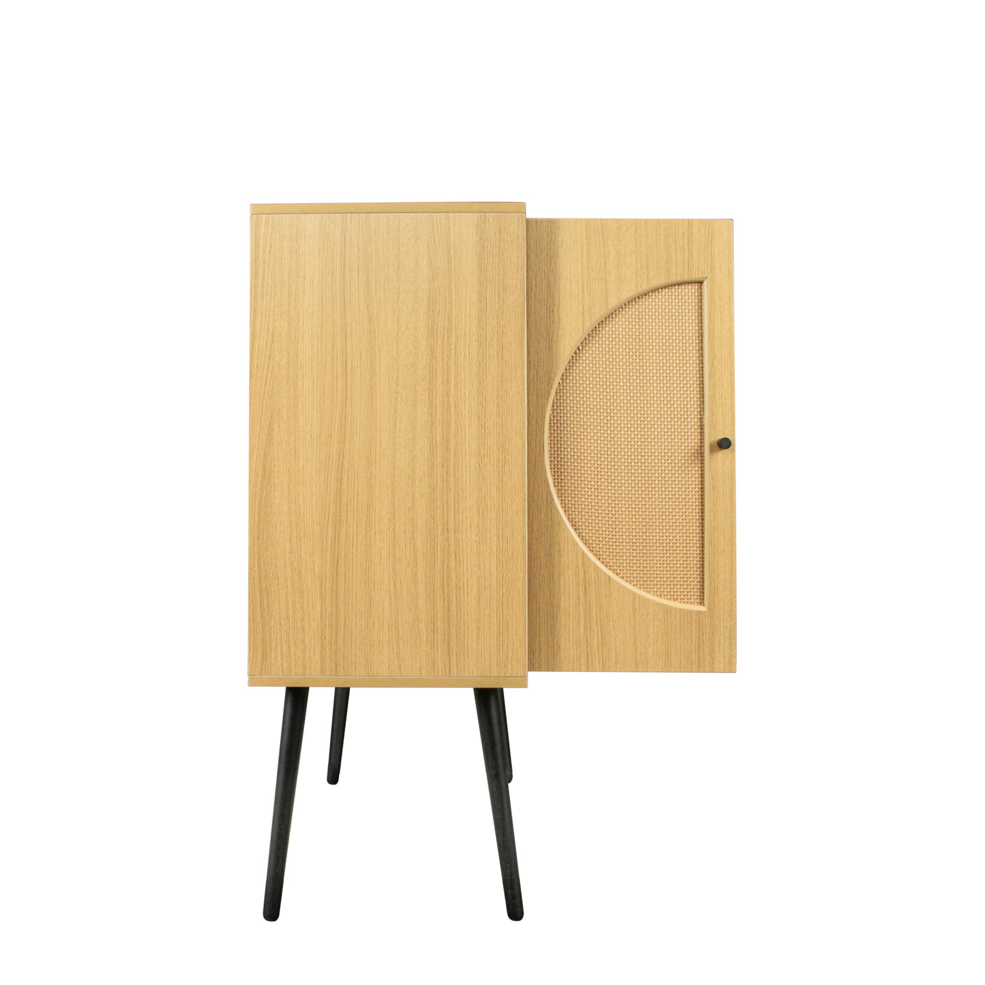 41" Tall Wood 2-door Accent Cabinet with Rattan Element