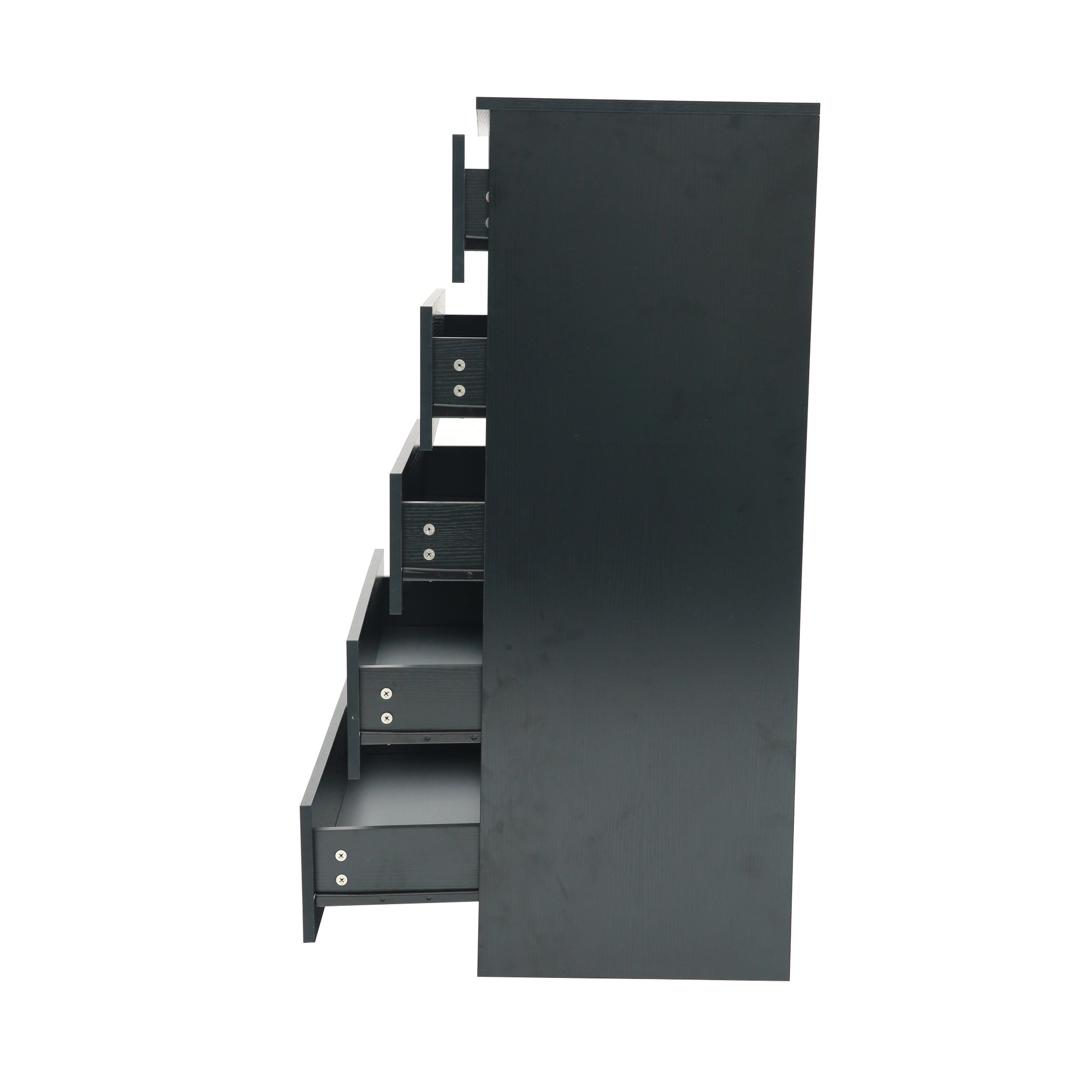 5-Drawer 28" W Wood Chest in Black