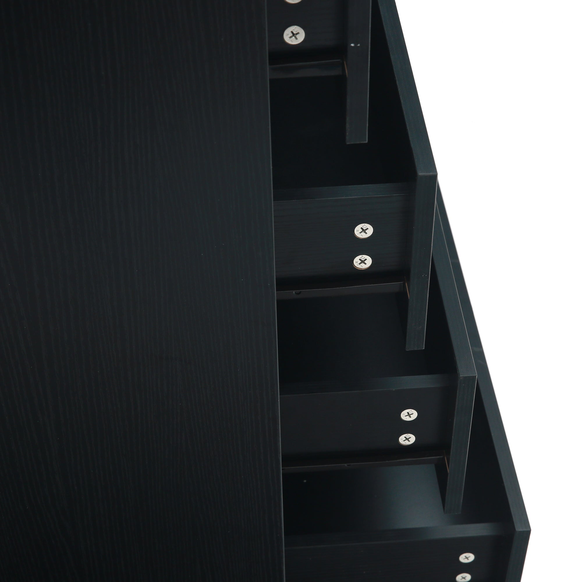 5-Drawer 28" W Wood Chest in Black