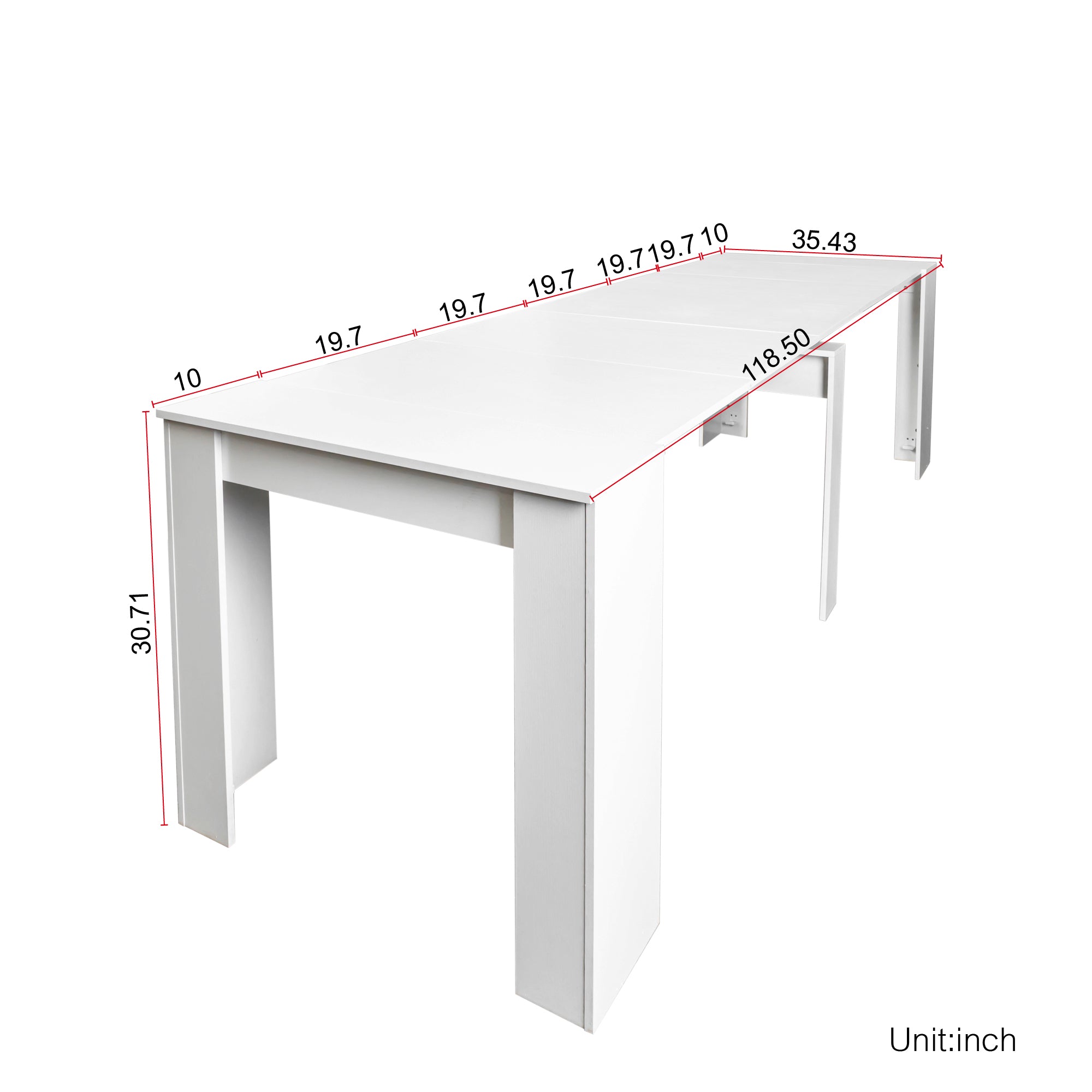 Wood Multifunctional Extendable Dining Table