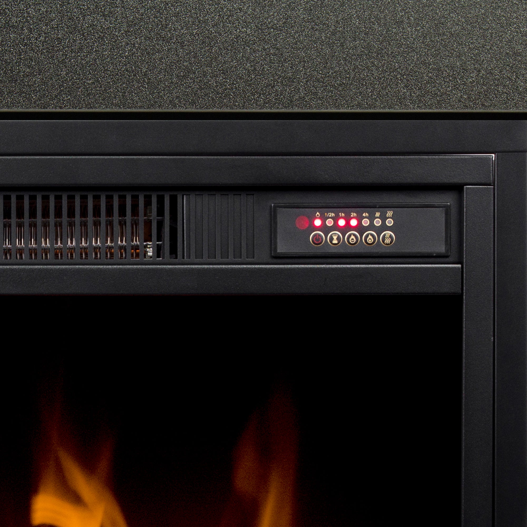 58-inch Freestanding Electric Fireplace with Storage