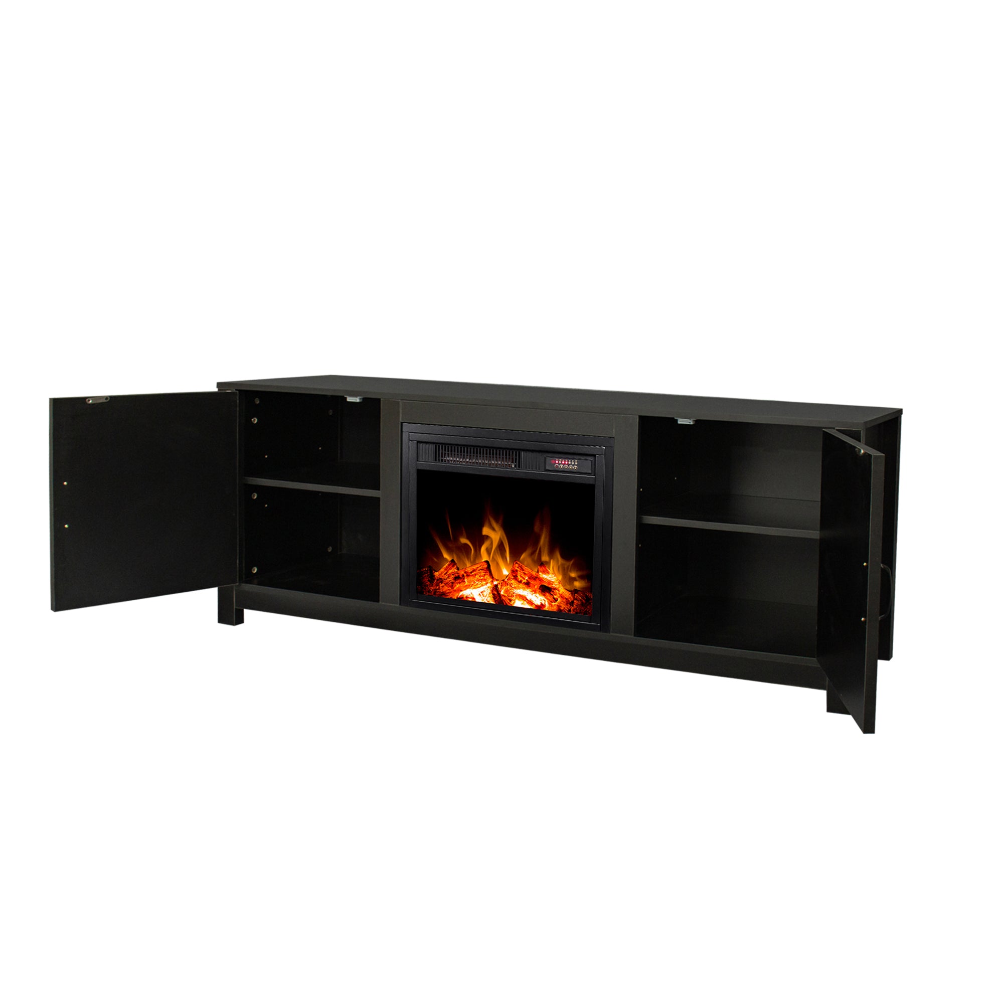 58-inch Freestanding Electric Fireplace with Storage