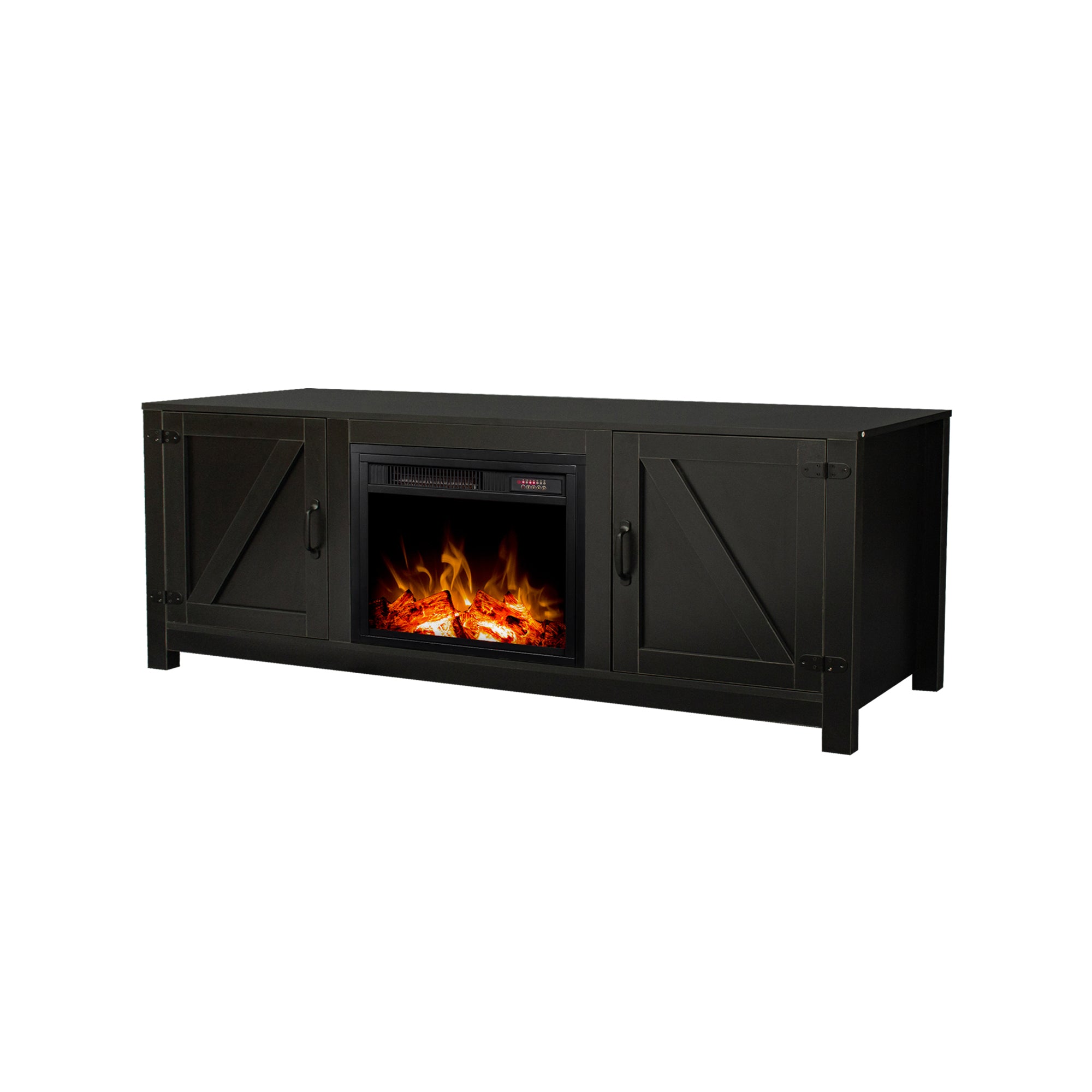 58-inch Freestanding Electric Fireplace with Storage