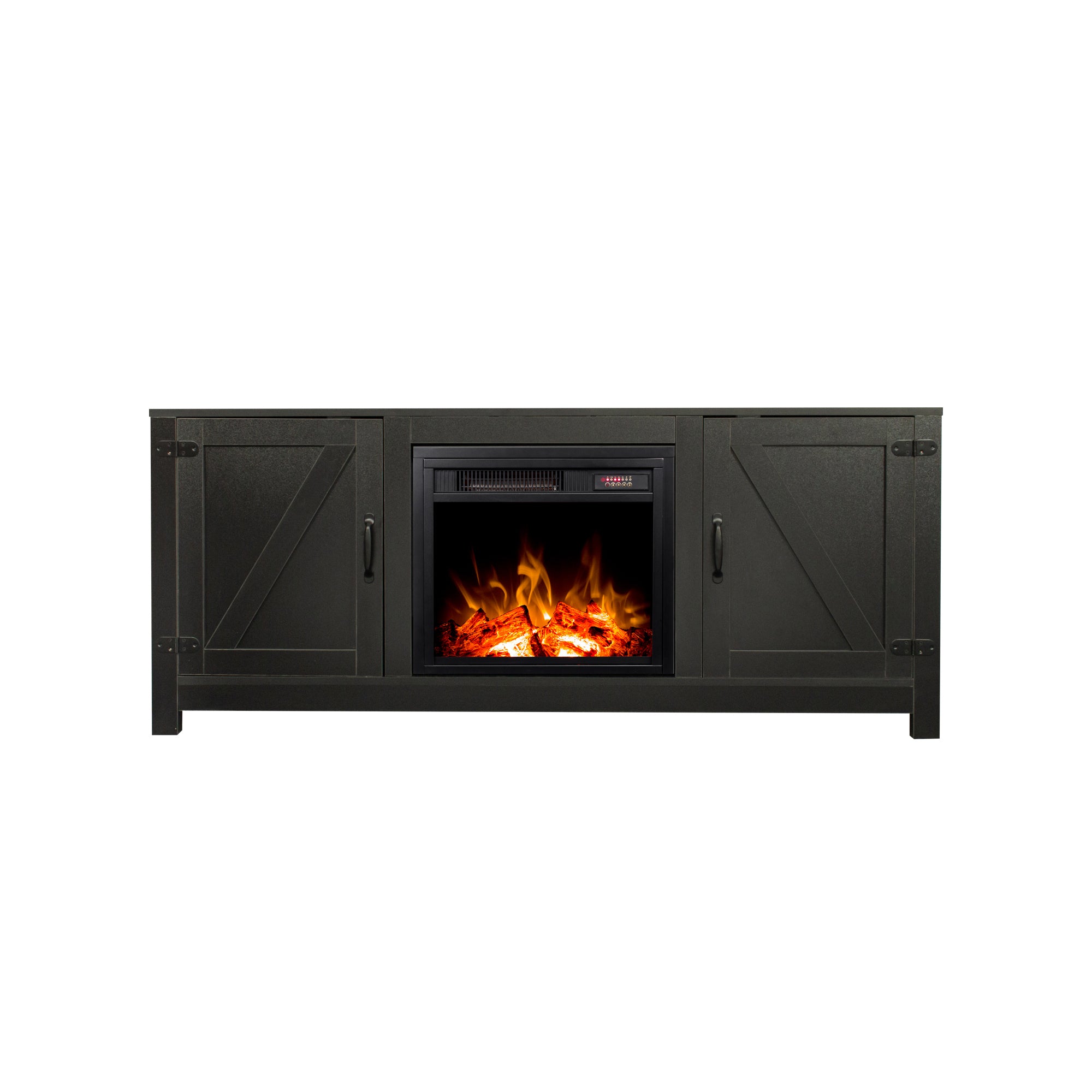 58-inch Freestanding Electric Fireplace with Storage