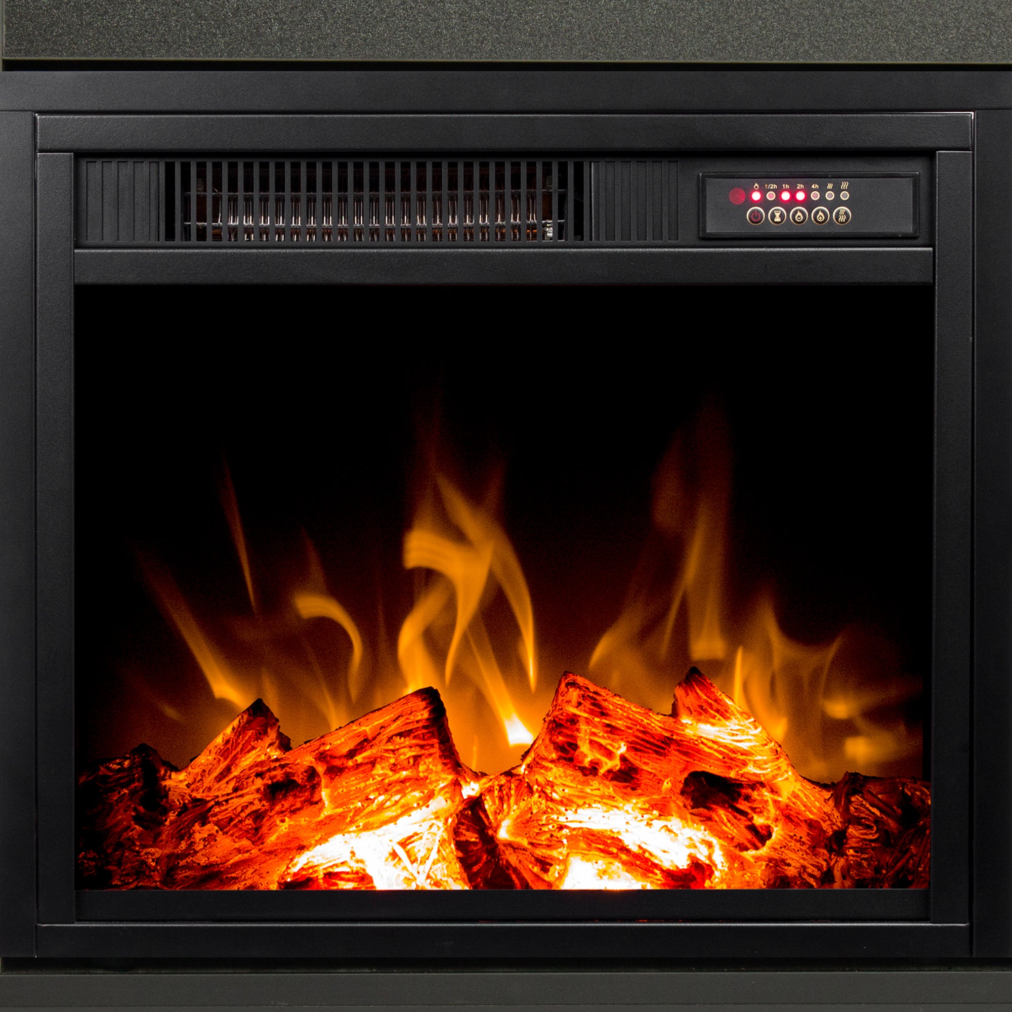 58-inch Freestanding Electric Fireplace with Storage