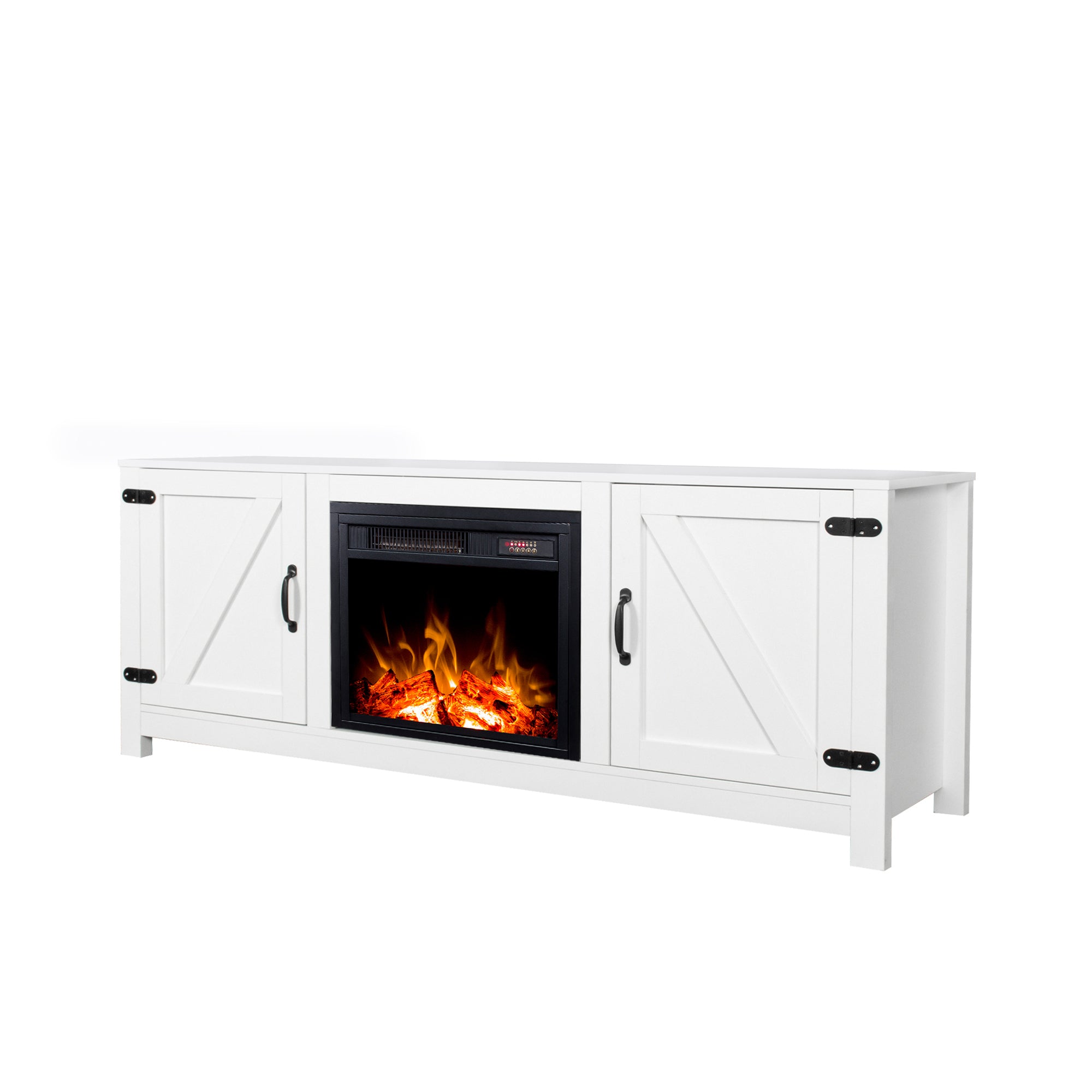 58-inch Freestanding Electric Fireplace with Storage