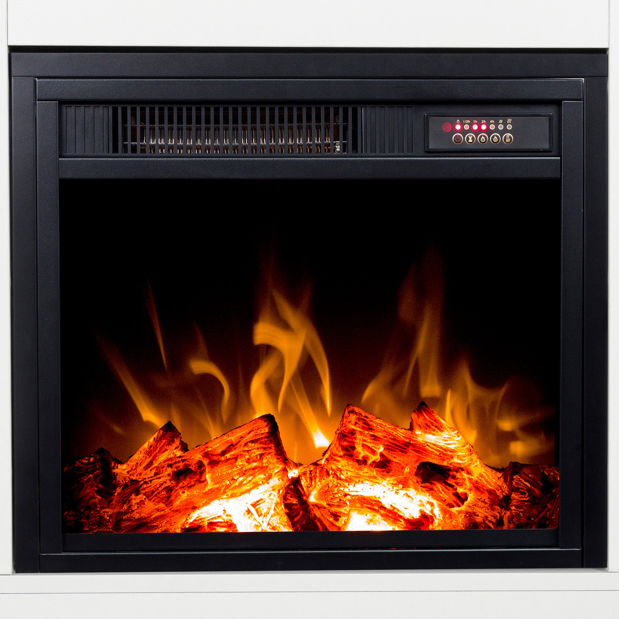 58-inch Freestanding Electric Fireplace with Storage