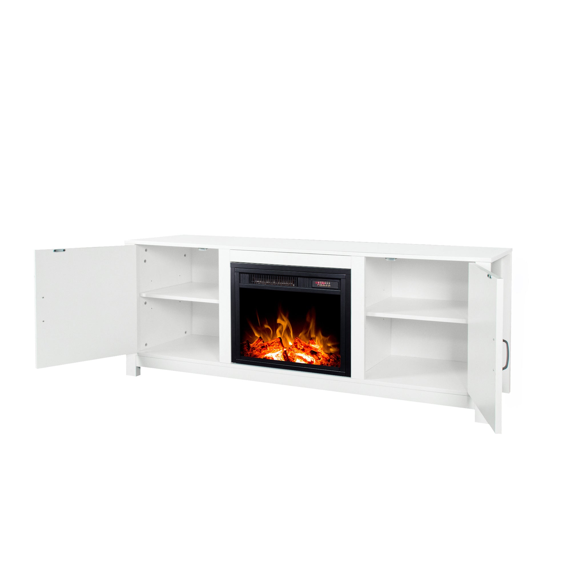 58-inch Freestanding Electric Fireplace with Storage