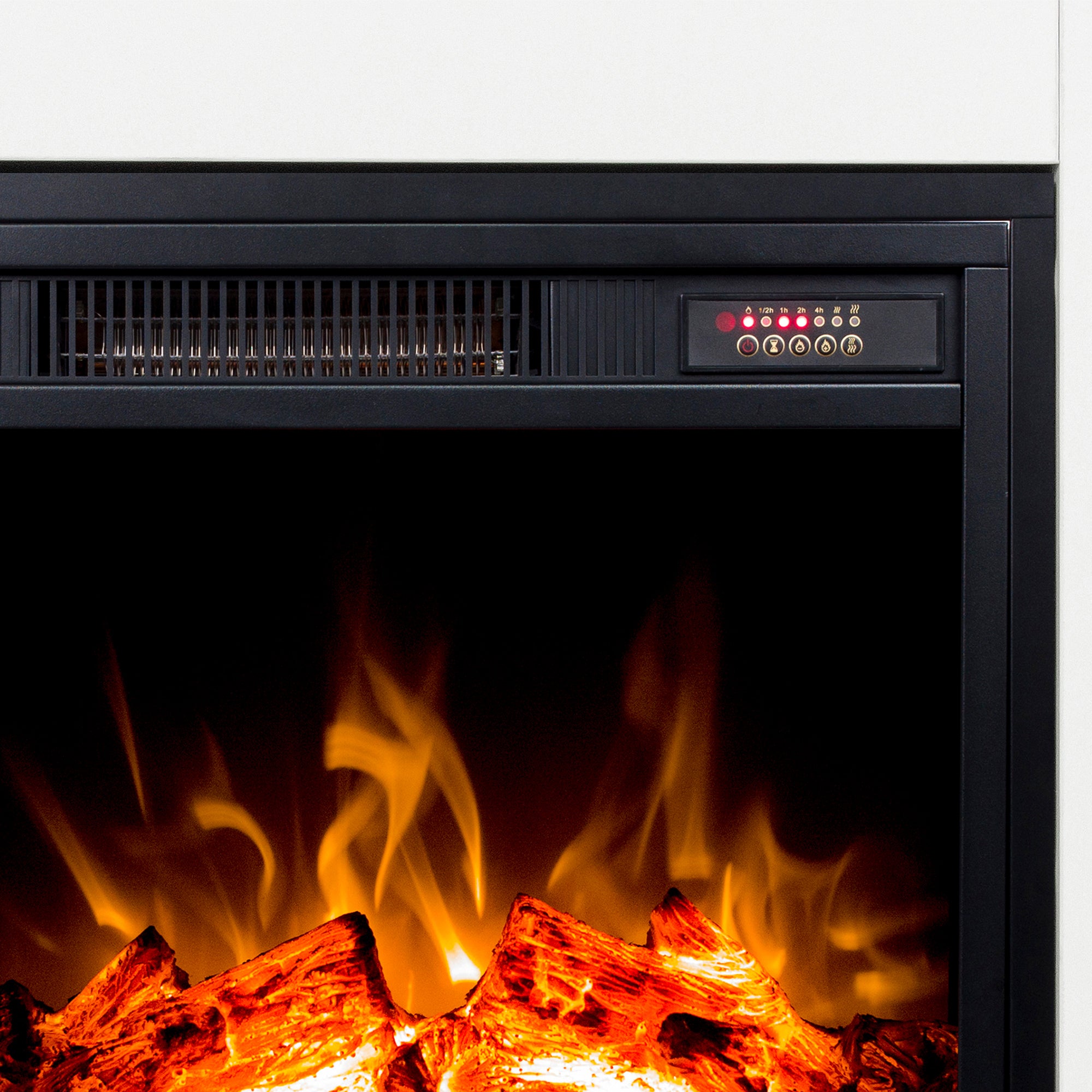 58-inch Freestanding Electric Fireplace with Storage