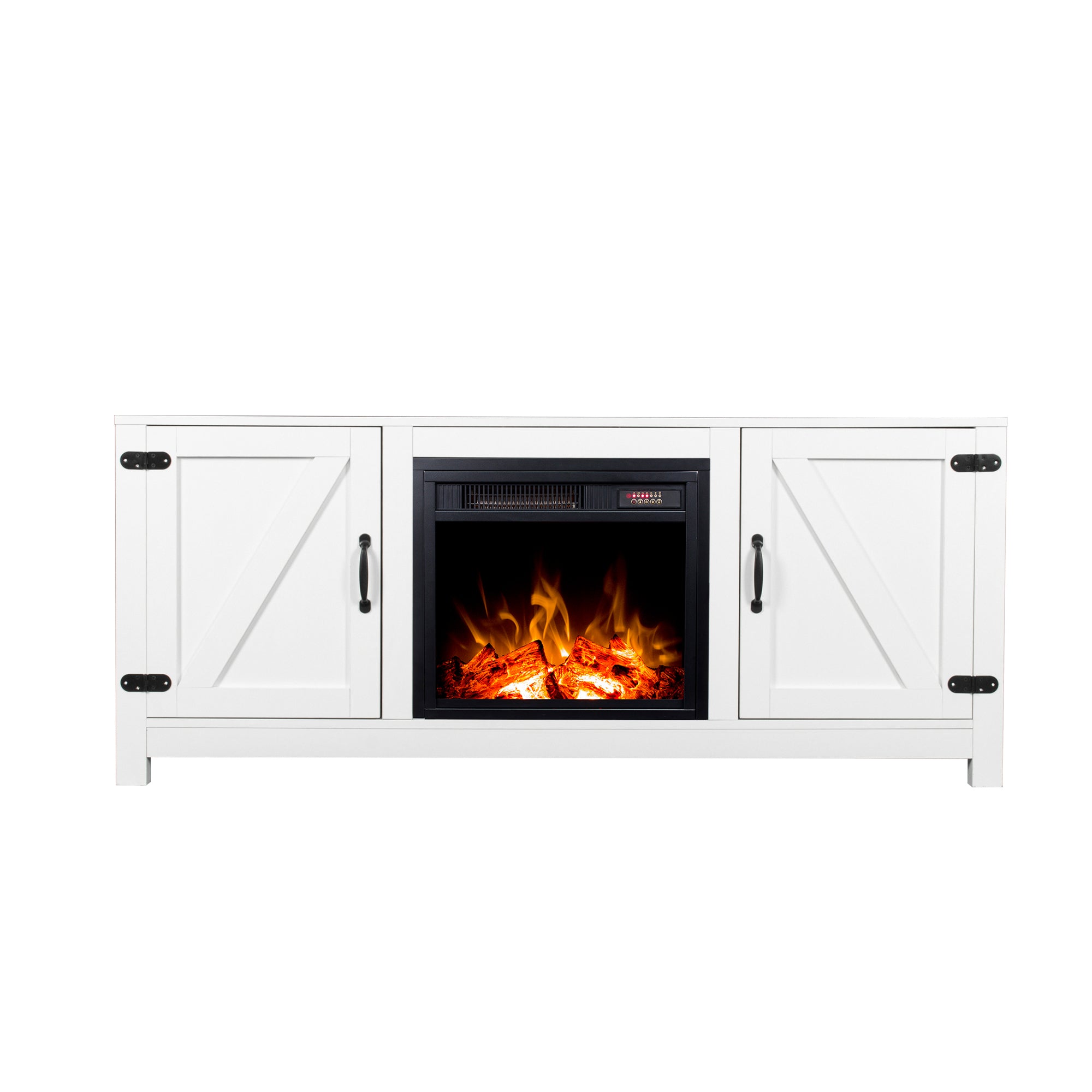 58-inch Freestanding Electric Fireplace with Storage