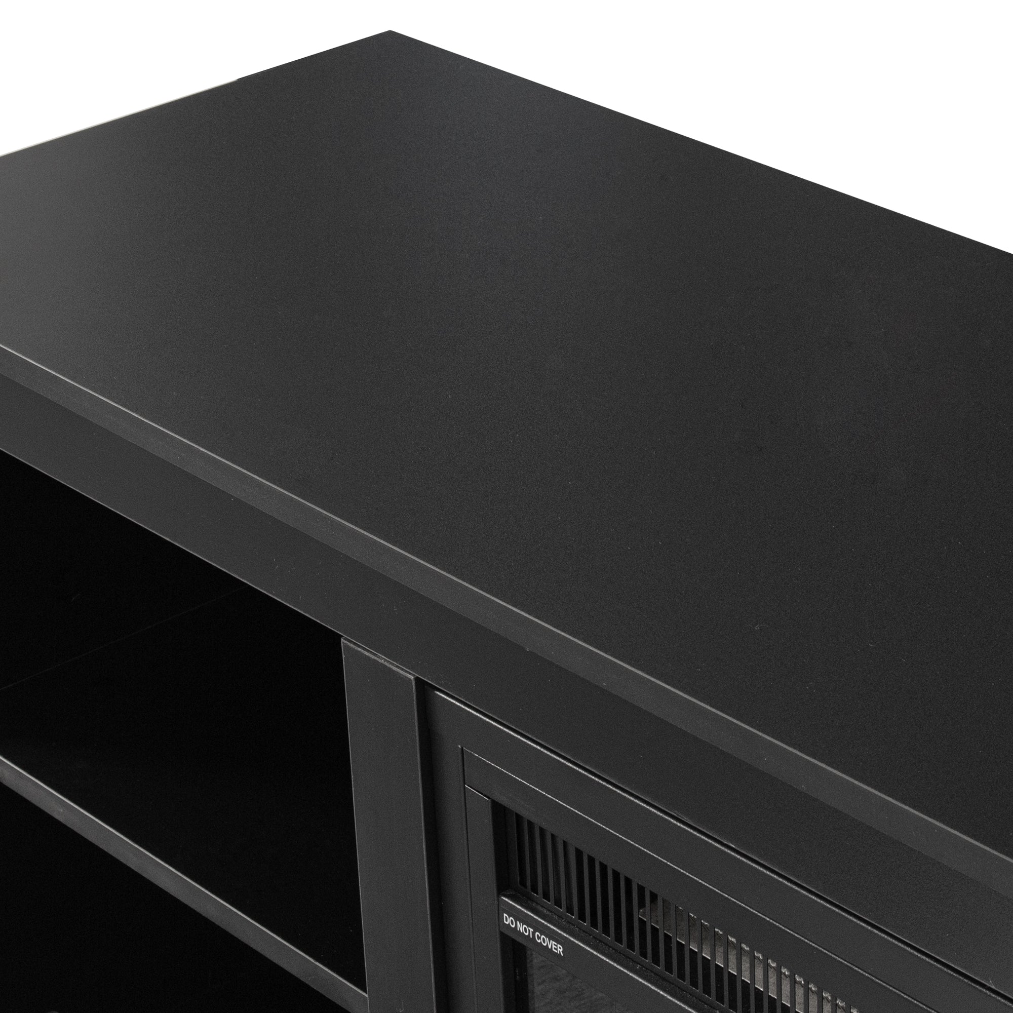 58-inch Freestanding Electric Fireplace with Open Storage