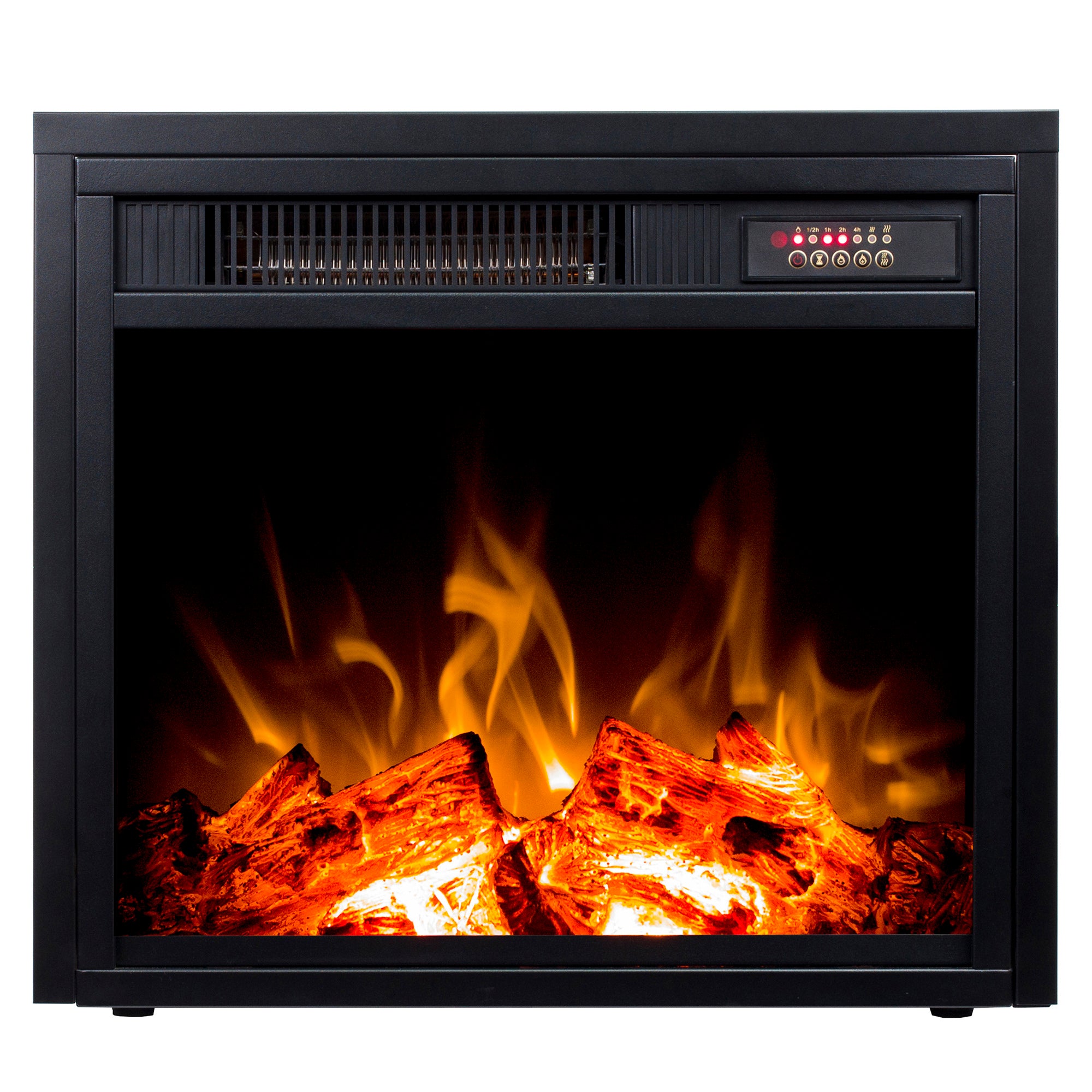 58-inch Freestanding Electric Fireplace with Open Storage